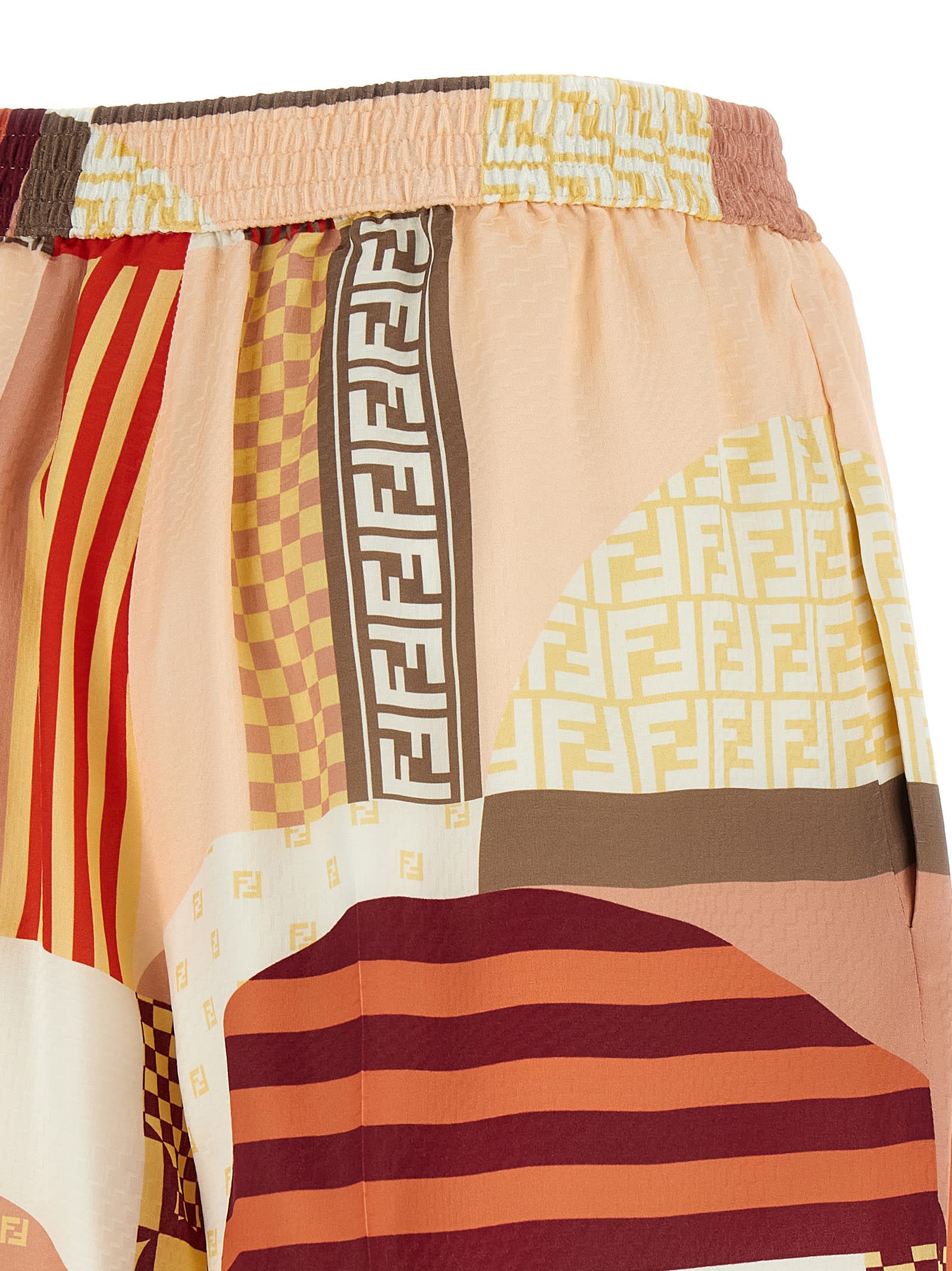 【関税込み】fendi Patchwork silk shorts Fendi Patchwork Silk Shorts | italist