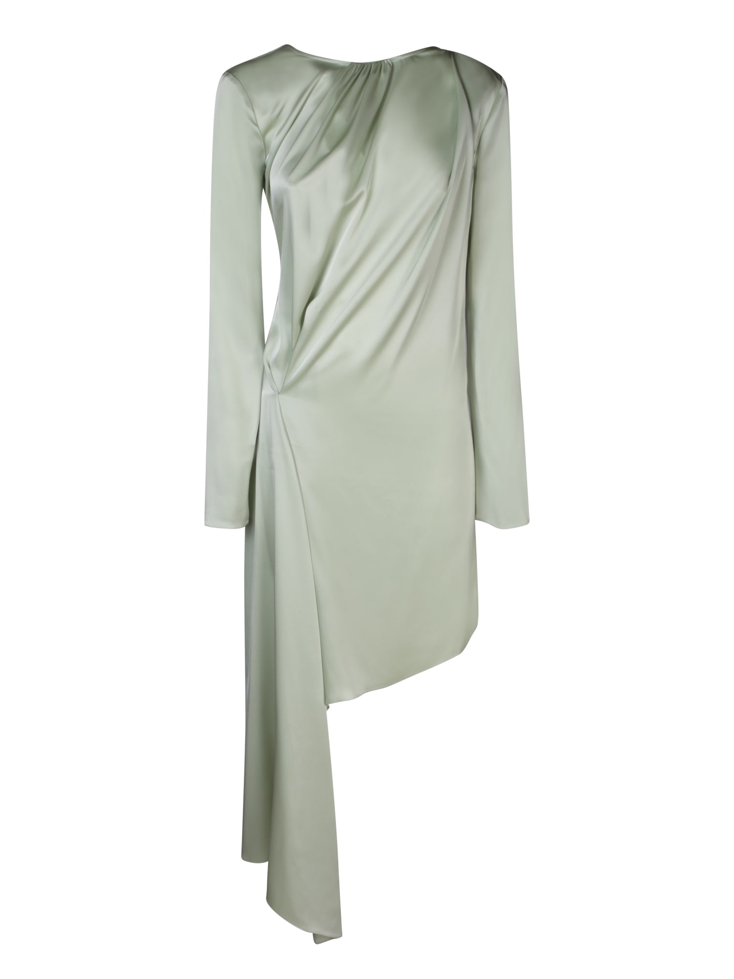 asymmetric mint green dress