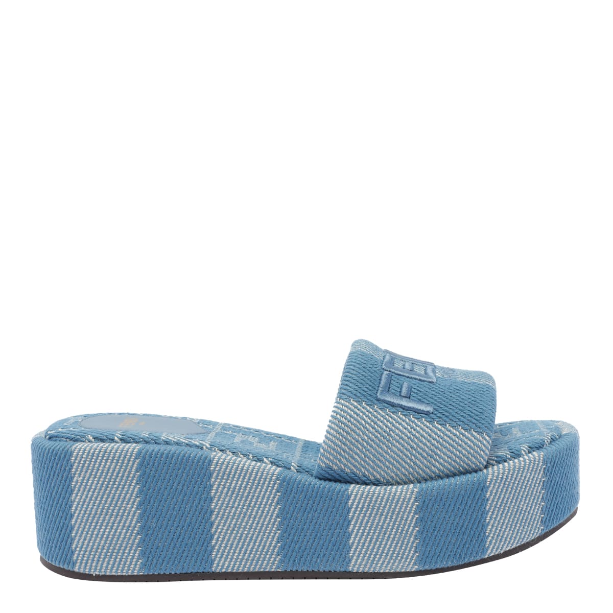 サンダル・ミュール FENDI SANDALI FENDI SUNSHINE Fendi Sunshine 65MM FF Leather Platform Slide Sandals | Saks