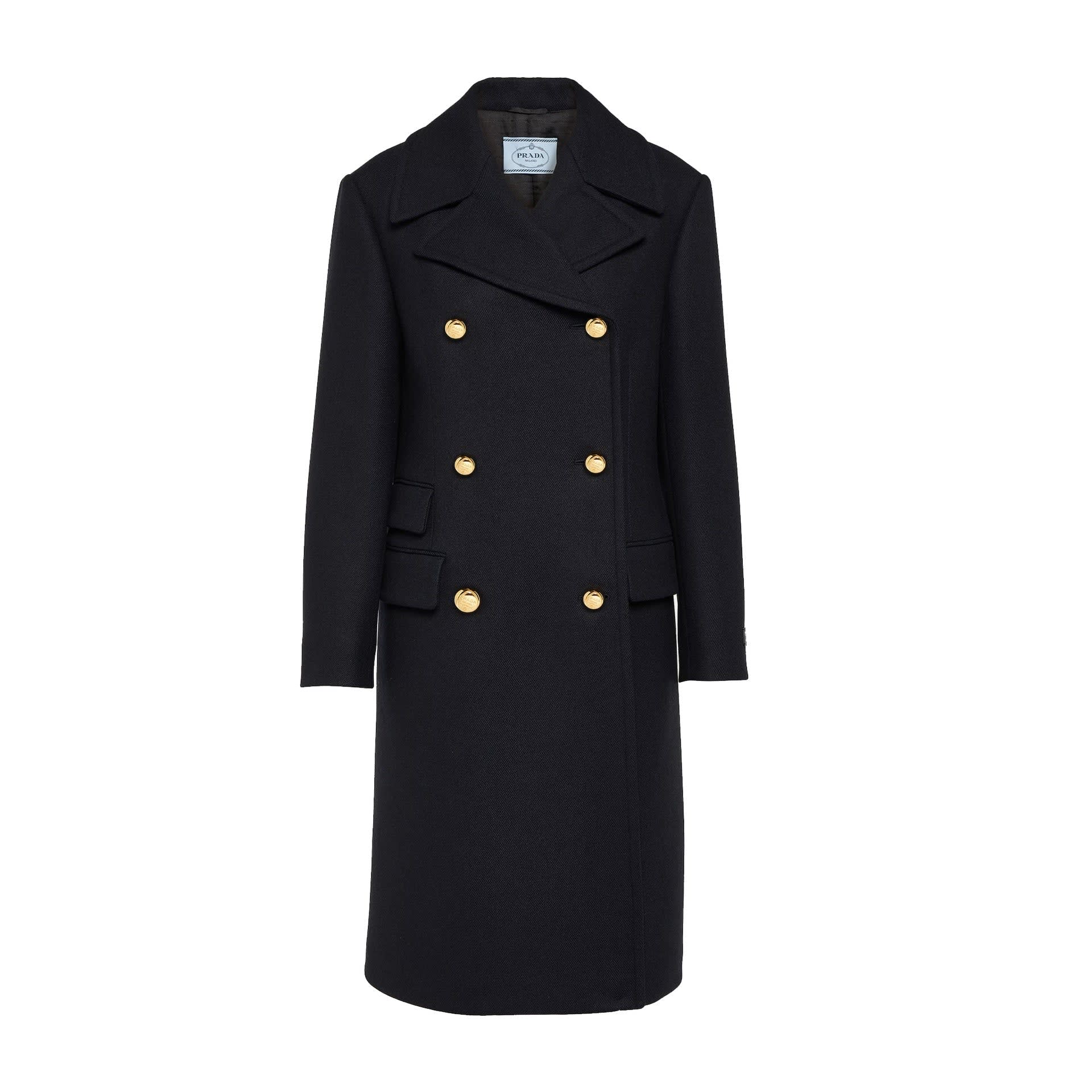 コート prada Double-breasted coat Prada Double Breasted Coat Black Wool-Angora Size 40 | eBay