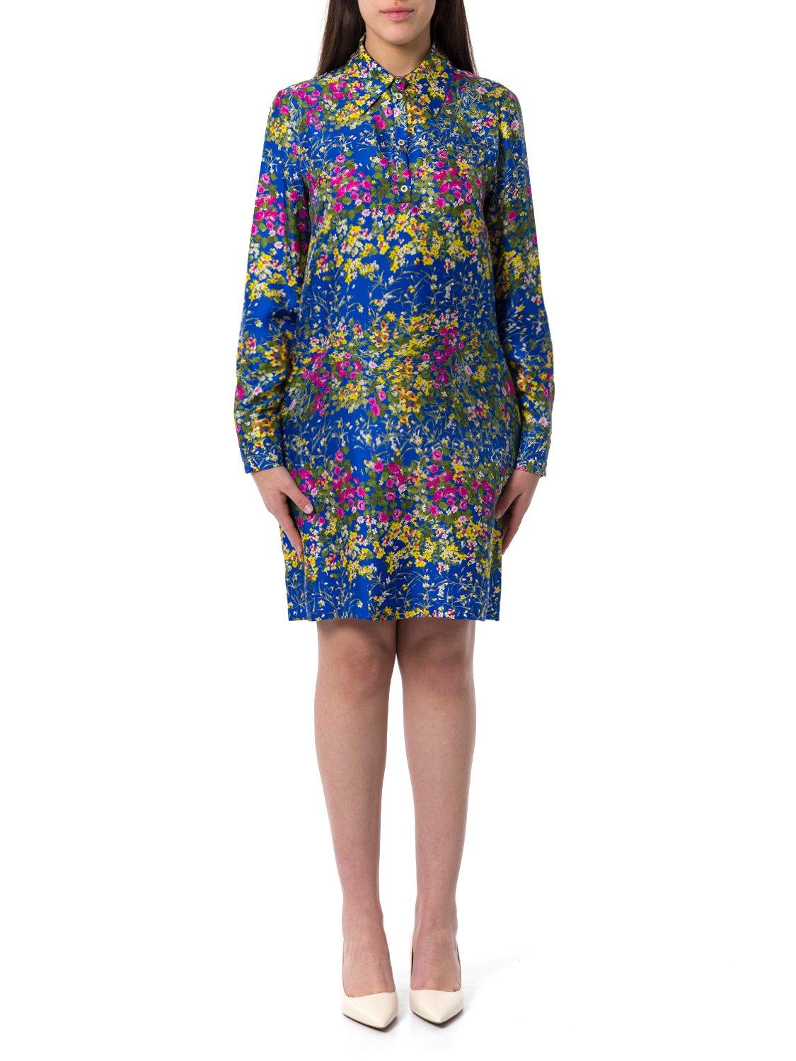 floral patterned long-sleeved dress