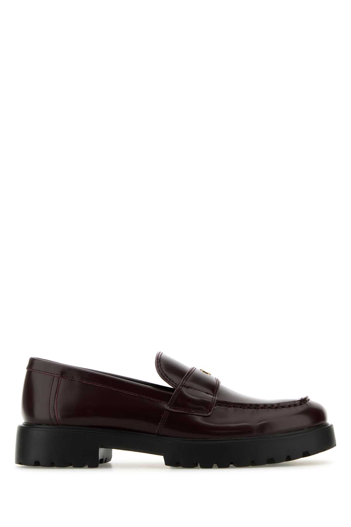 Tory Burch Burgundy Leather Loafers | italist