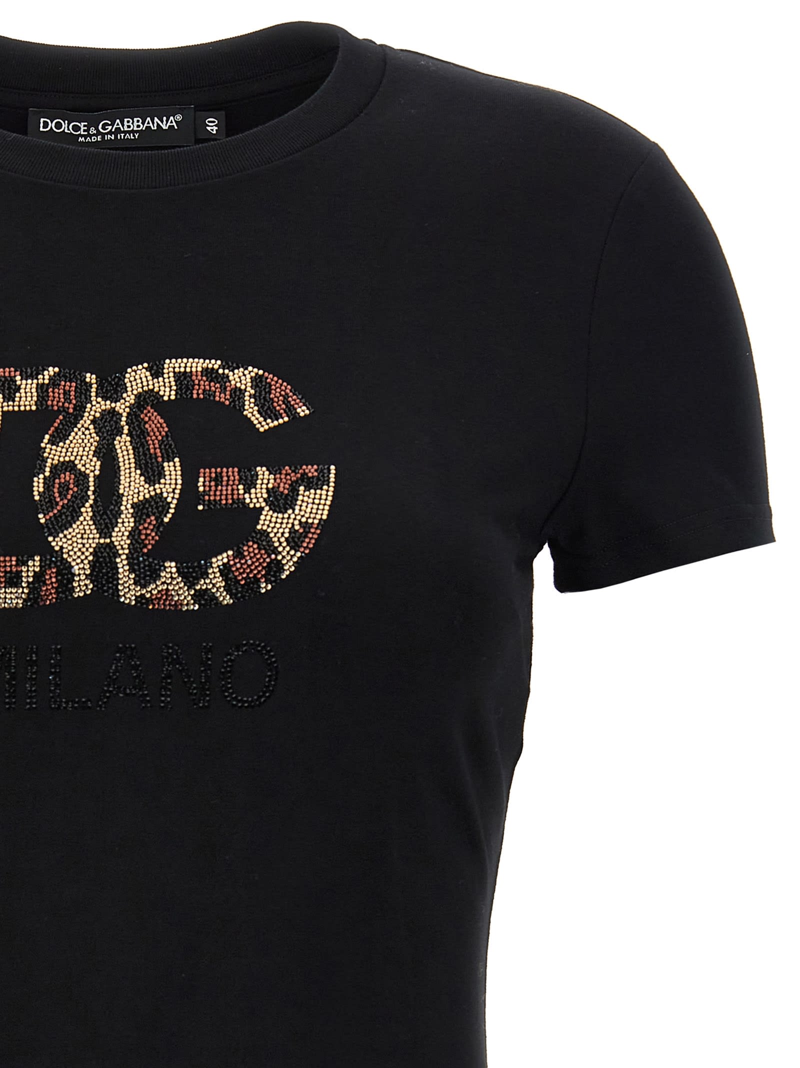 【関税＆送料込み】Dolce & Gabbana Rhinestone Logo T-Shirt Dolce & Gabbana Rhinestone Logo T-shirt | italist