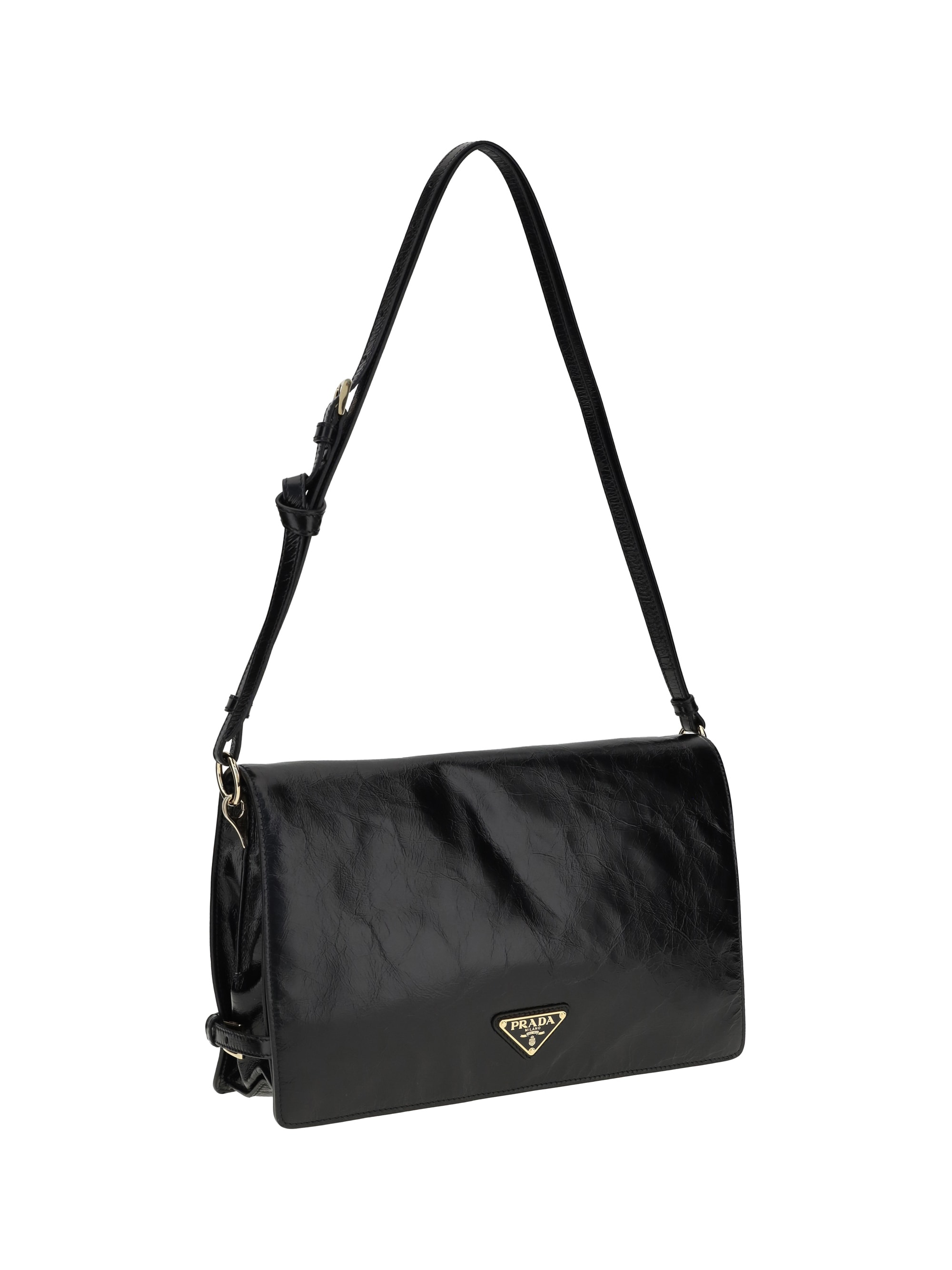 Prada Crinkled Leather Shoulder Bag | italist