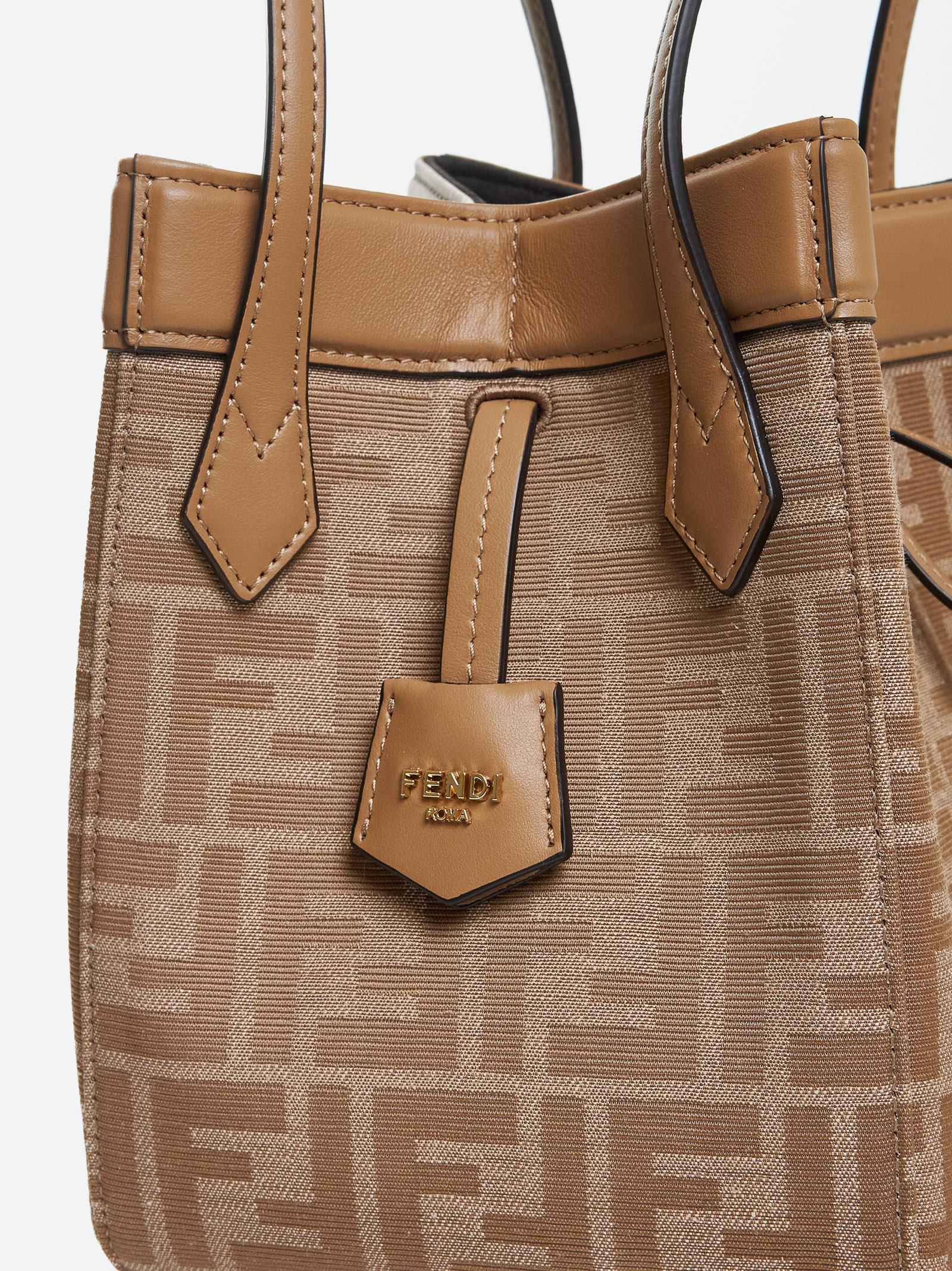 ●FENDI● Mini FF Jacquard Fendi Origami Shoulder Bag Beige Fendi Origami Mini Fabric Beige | Fendi