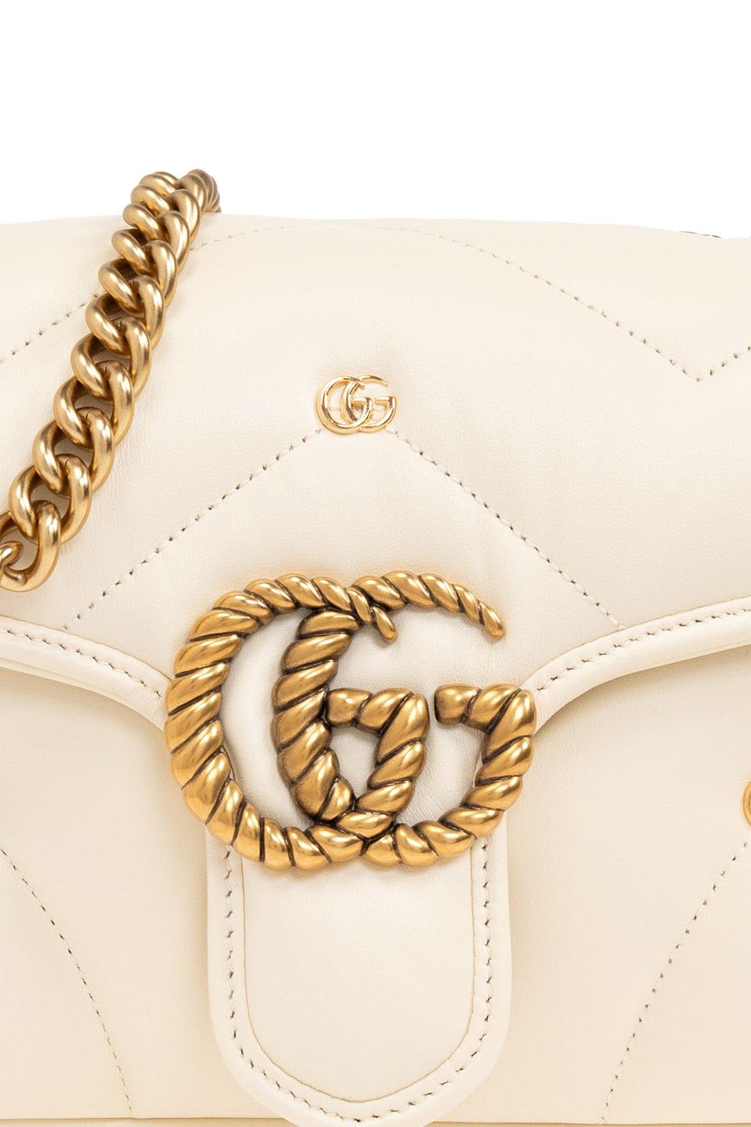 【送料&関税込】Gucci Morsetto Gucci Gg Marmont Logo Plaque Small Shoulder Bag | italist