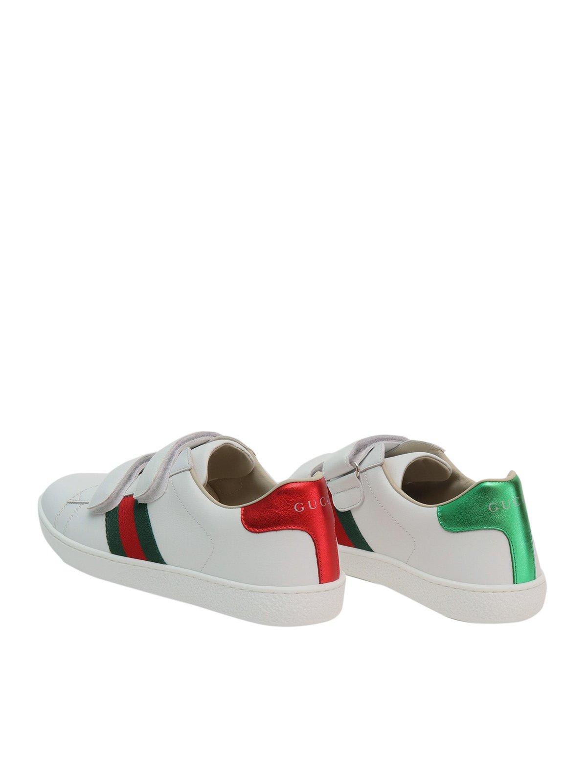 Gucci Dragonfly On Stripes White Monogram Low Top Shoes - Tagotee