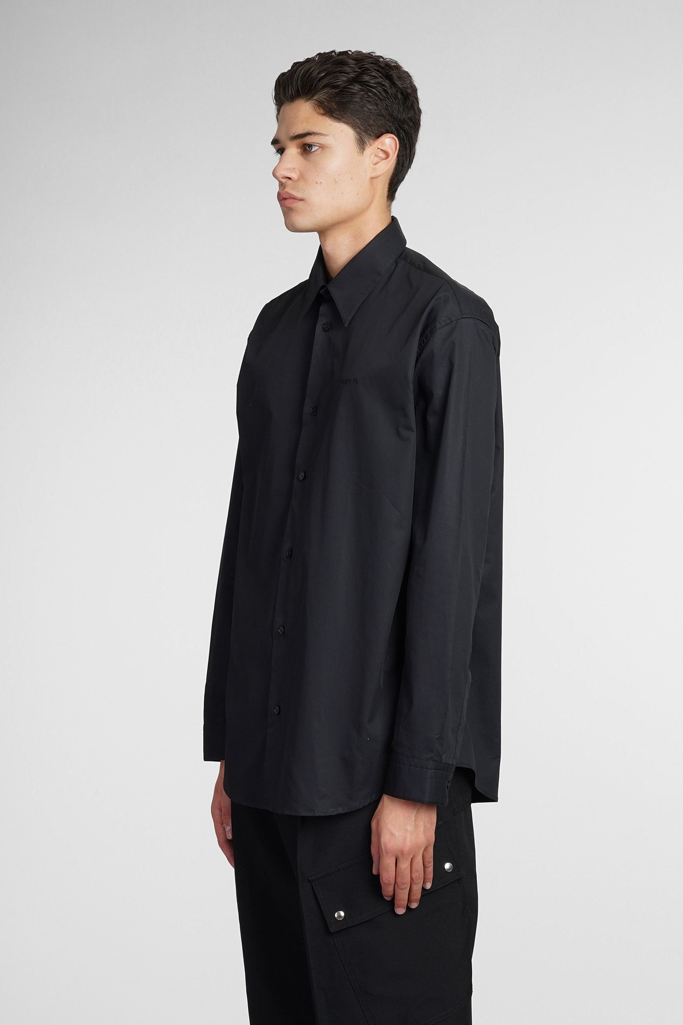 Mark Shirt Woven Shirt In Black Cotton