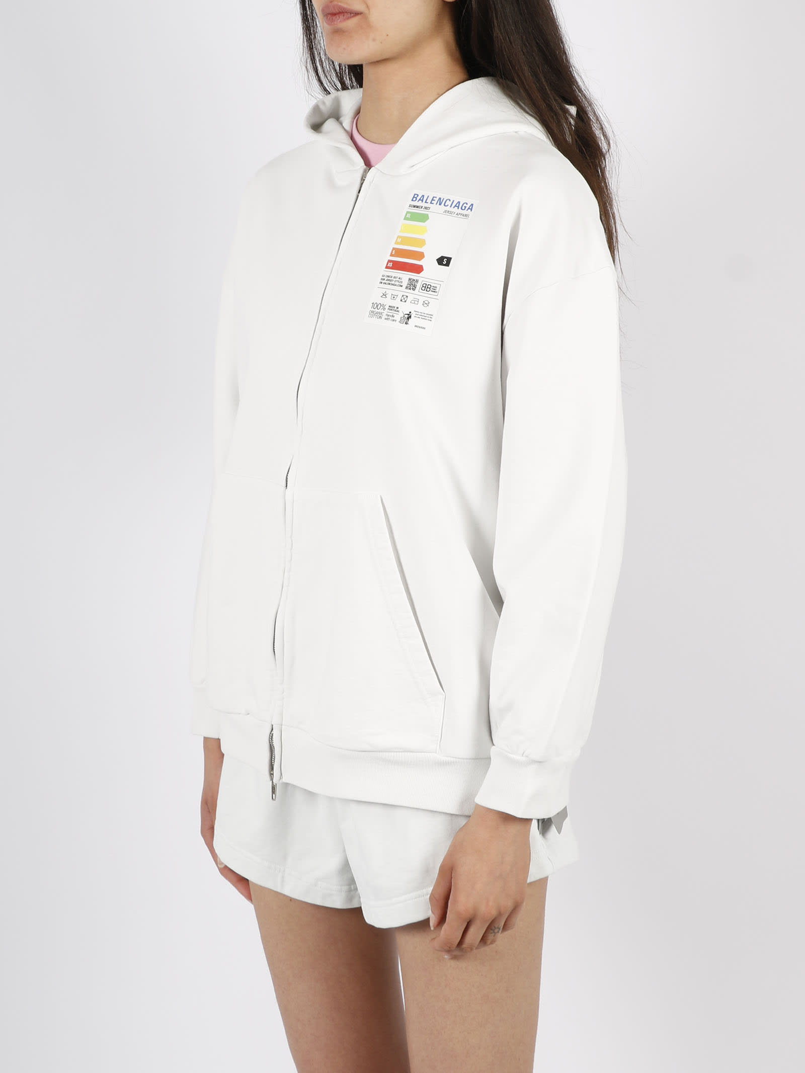 Balenciaga Energy Label Zip Up Hoodie | italist