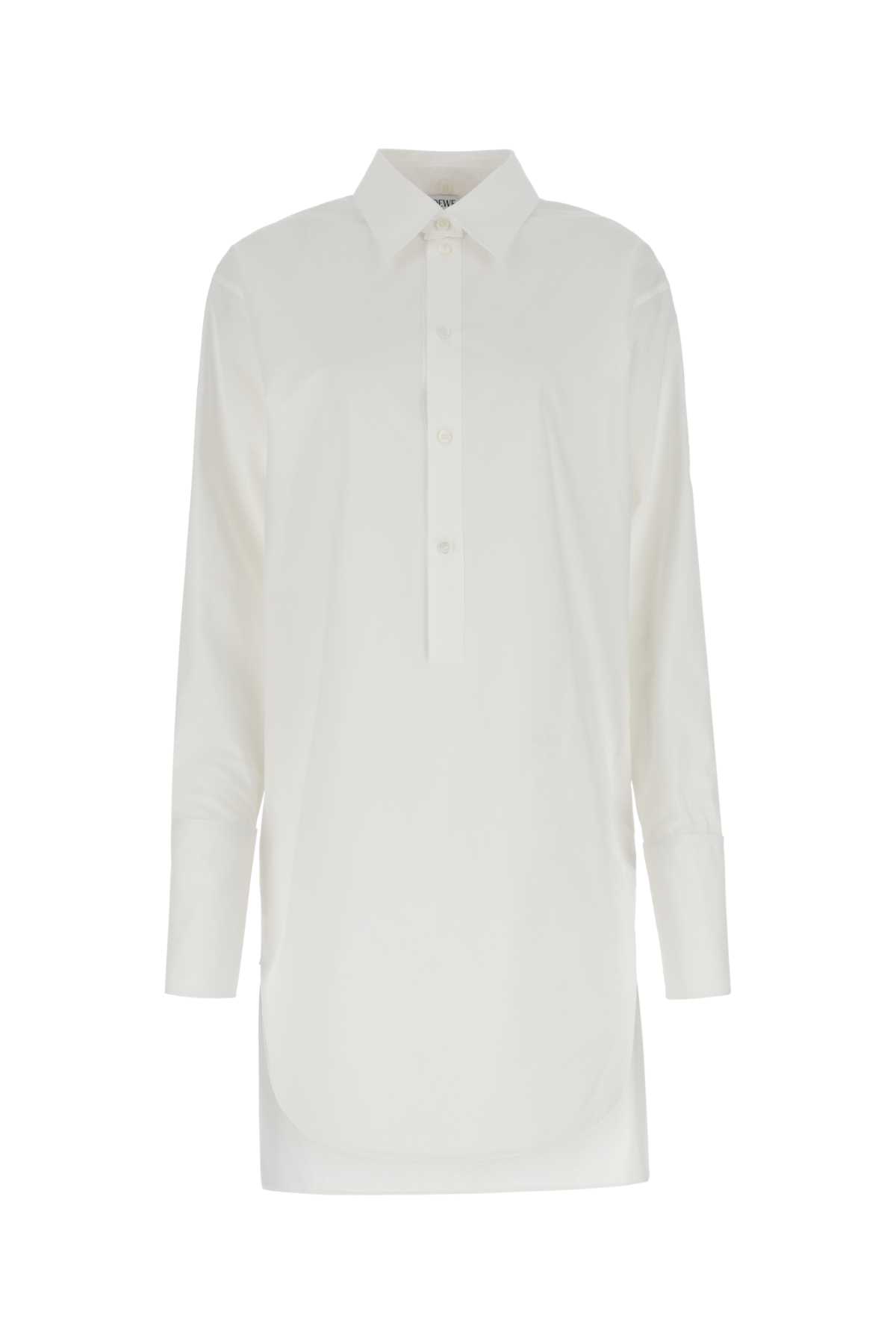 white poplin shirt dress