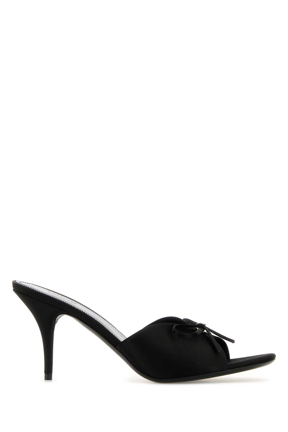 【関税&送料込】Balenciaga Black Satin Knife Bow Mules Knife Bow leather mules in black - Balenciaga | Mytheresa