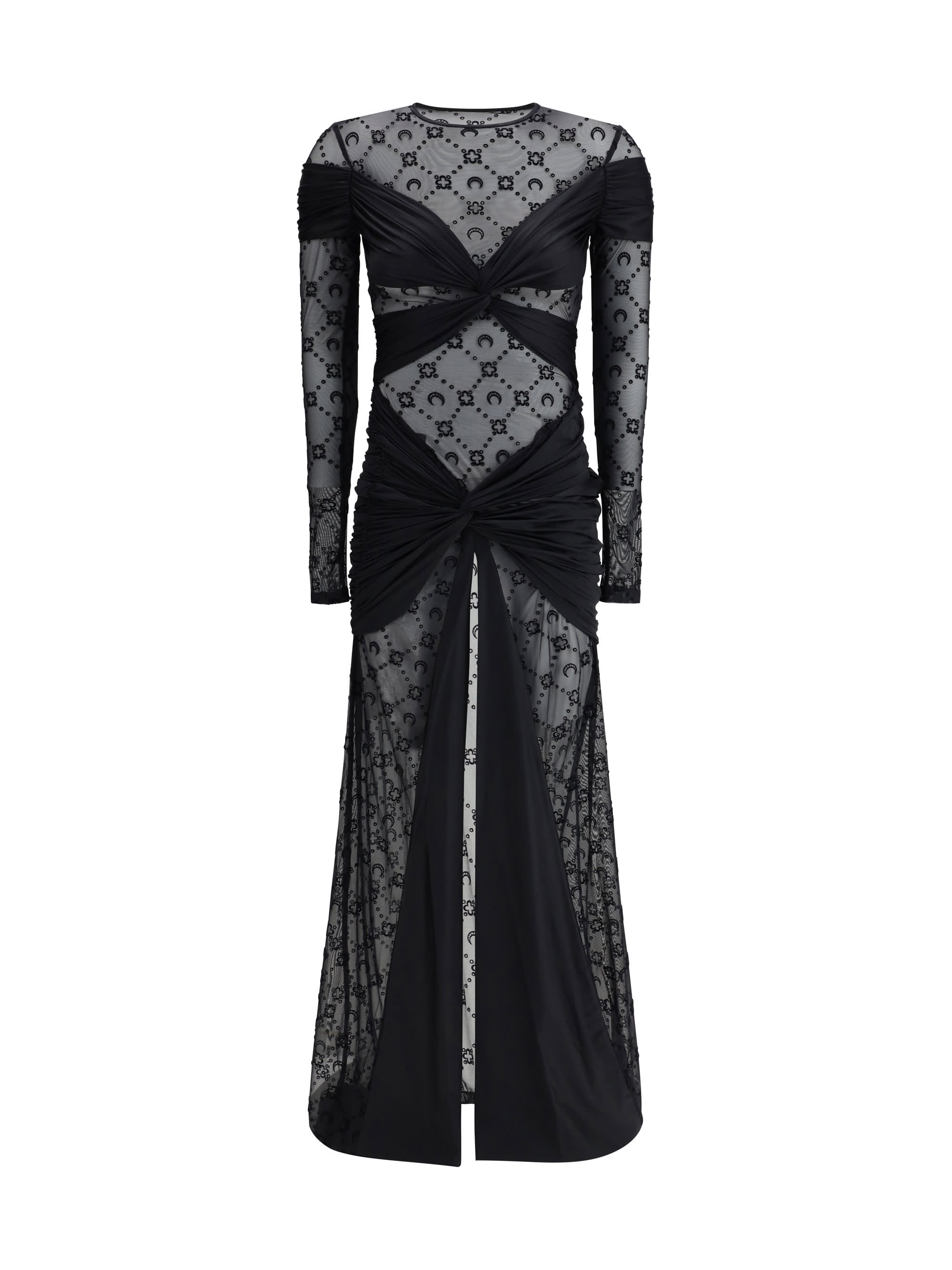 ワンピース MARINE SERRE RECYCLED DRAPED STATUE JERSEY LONG DRESS Multicolor Recycled Draped Statue Jersey Maxi Dress by
