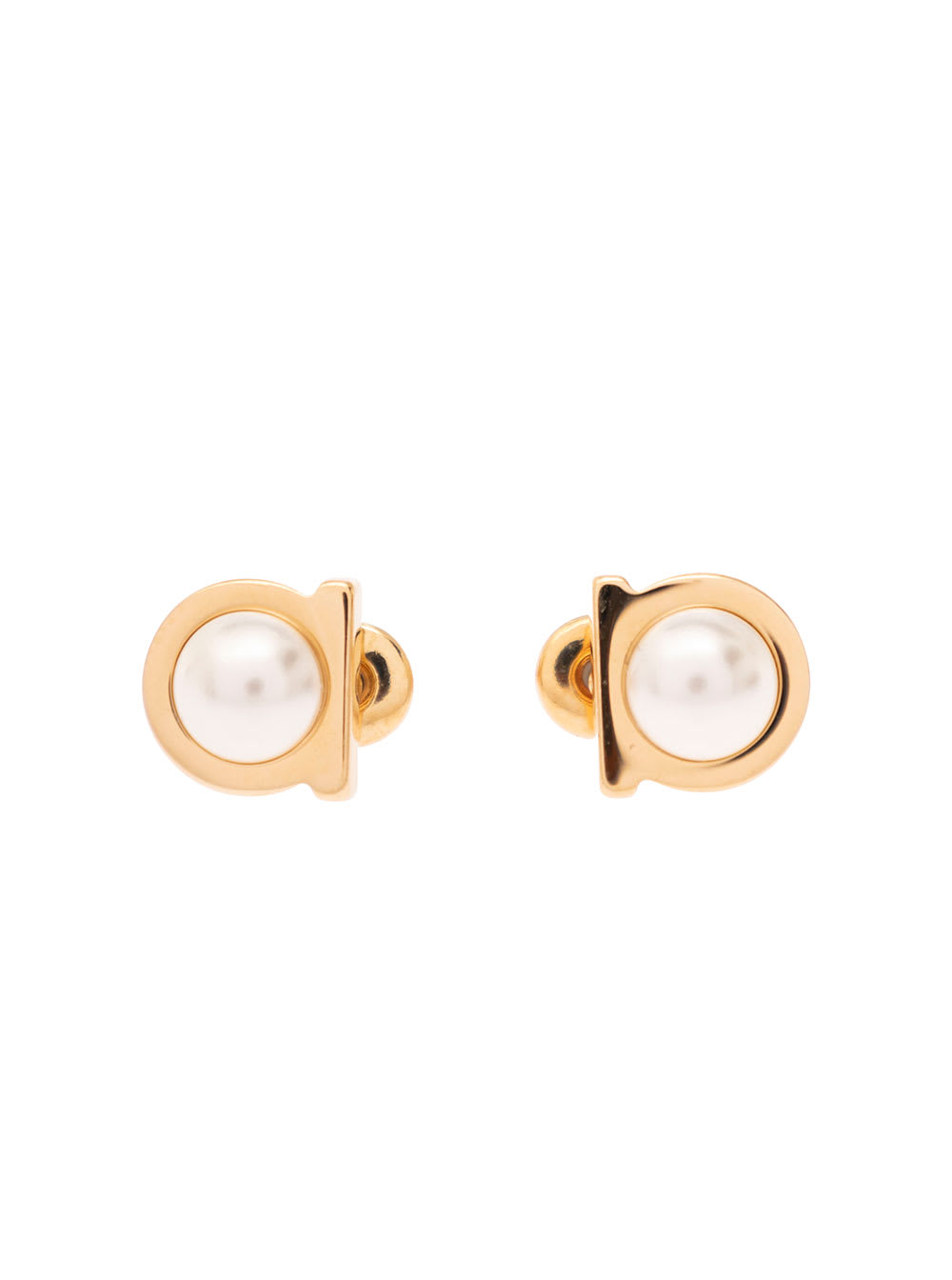 ピアス FERRAGAMO Gold-Colored Gancini Earrings in Brass Woman Ferragamo Gold-colored Gancini Earrings In Brass Woman
