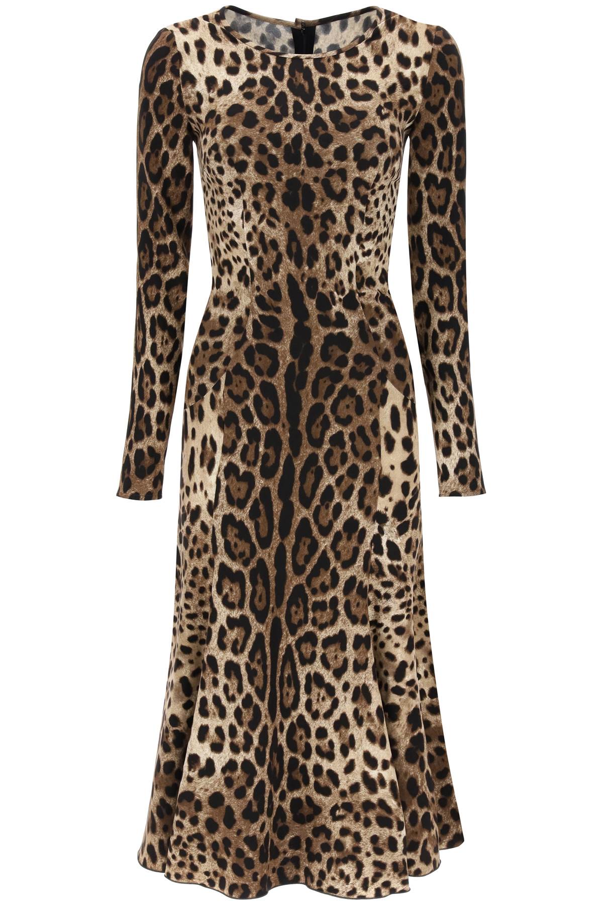 leopard print viscose midi dress