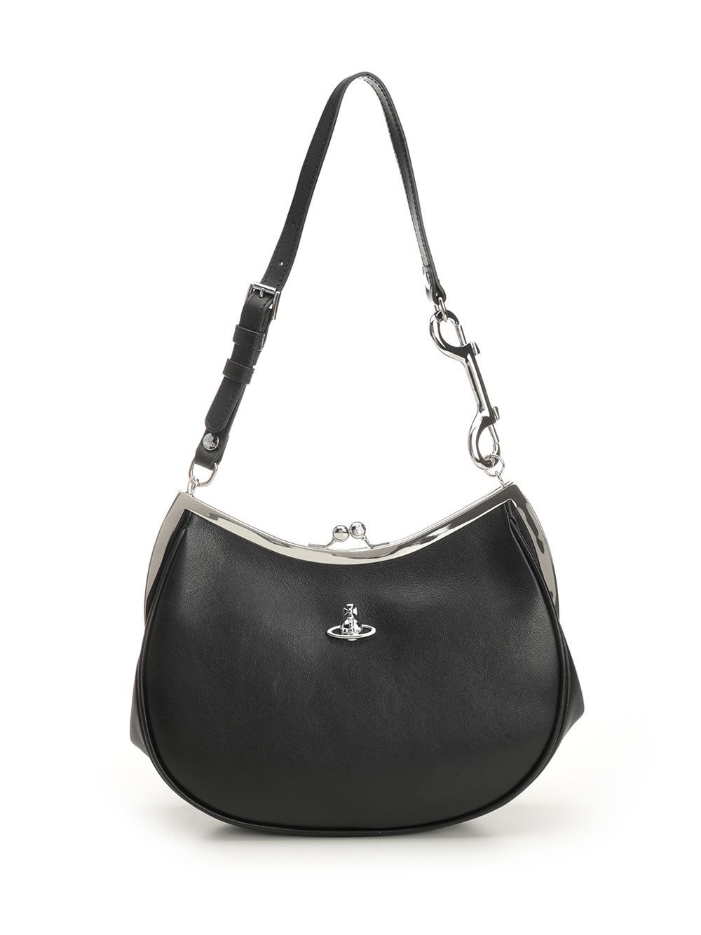 ★Vivienne Westwood★ True Frame Pulse Tote Bag Silver 4B010 Granny metallic leather tote bag in silver - Vivienne