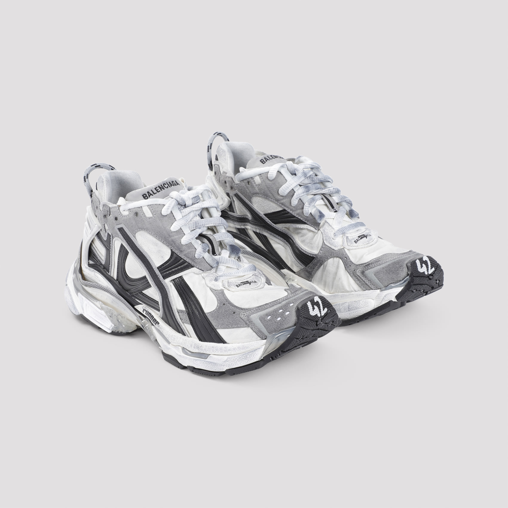 スニーカー BALENCIAGA SNEAKER (772774W3RNY 9012) Balenciaga Runner Sneakers 'Grey White Black Nylon and Suede