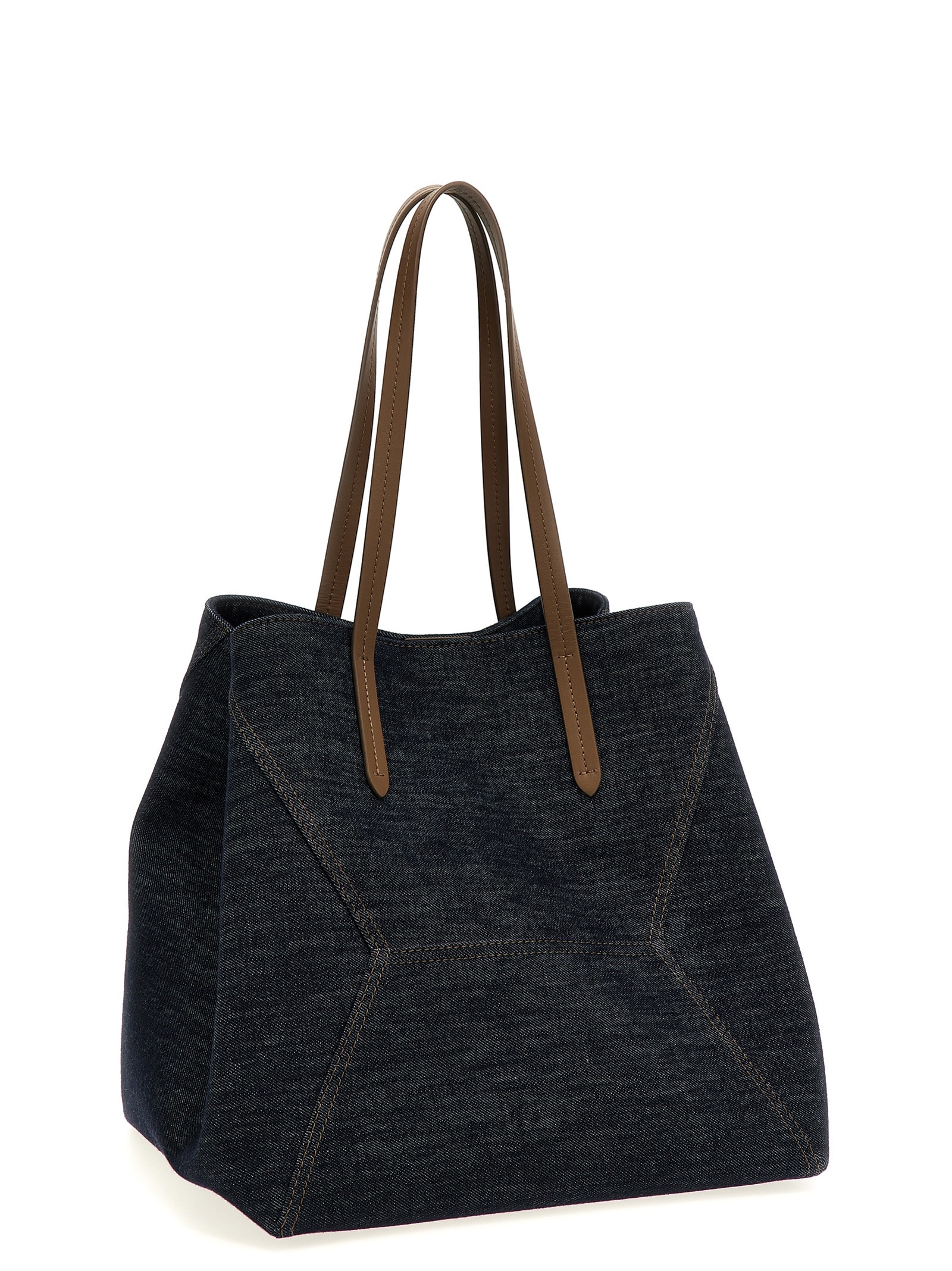 トートバッグ Brunello Cucinelli 'Bc Duo' Shopping Bag Brunello Cucinelli BC Duo Geometric Monili Leather Tote Bag