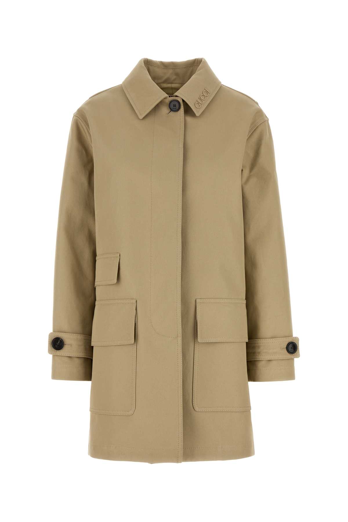 コート GUCCI SS25 Beige drill overcoat (809189Z7AH3 2519) Gucci Beige Drill Overcoat | italist