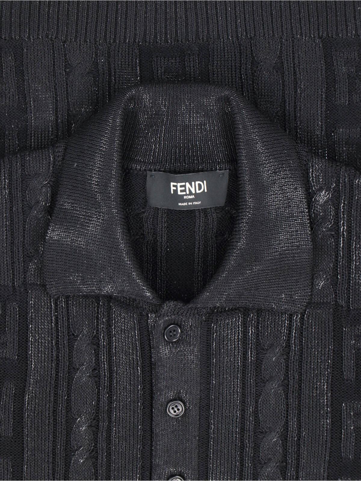 Fendi Black Wool Polo Shirt | italist