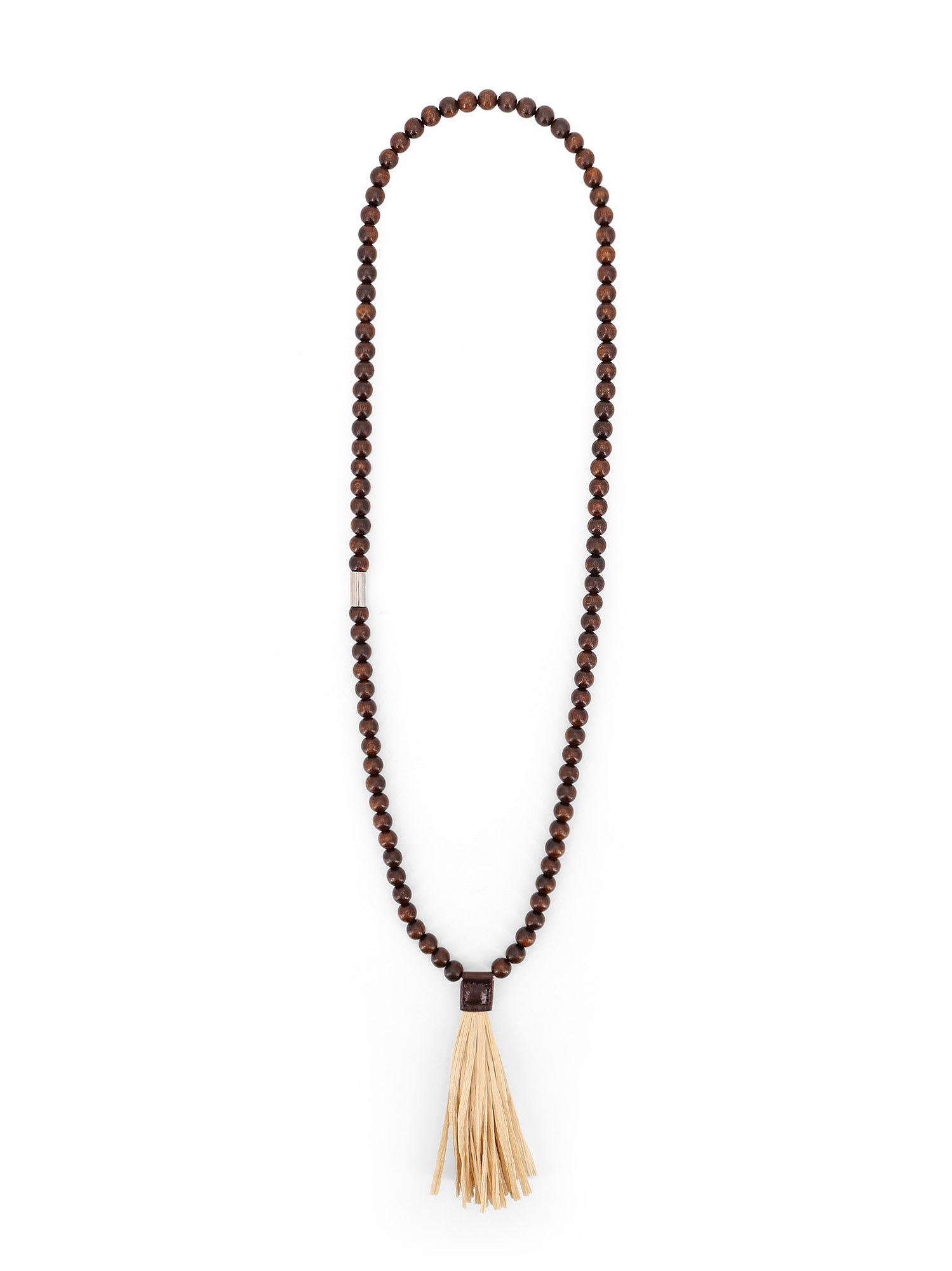 ネックレス・チョーカー Dsquared2 Dsquared2 Summer Lovers Necklace With Wood Beads A Dsquared2 Summer Lovers Necklace With Wood Beads And Rafia