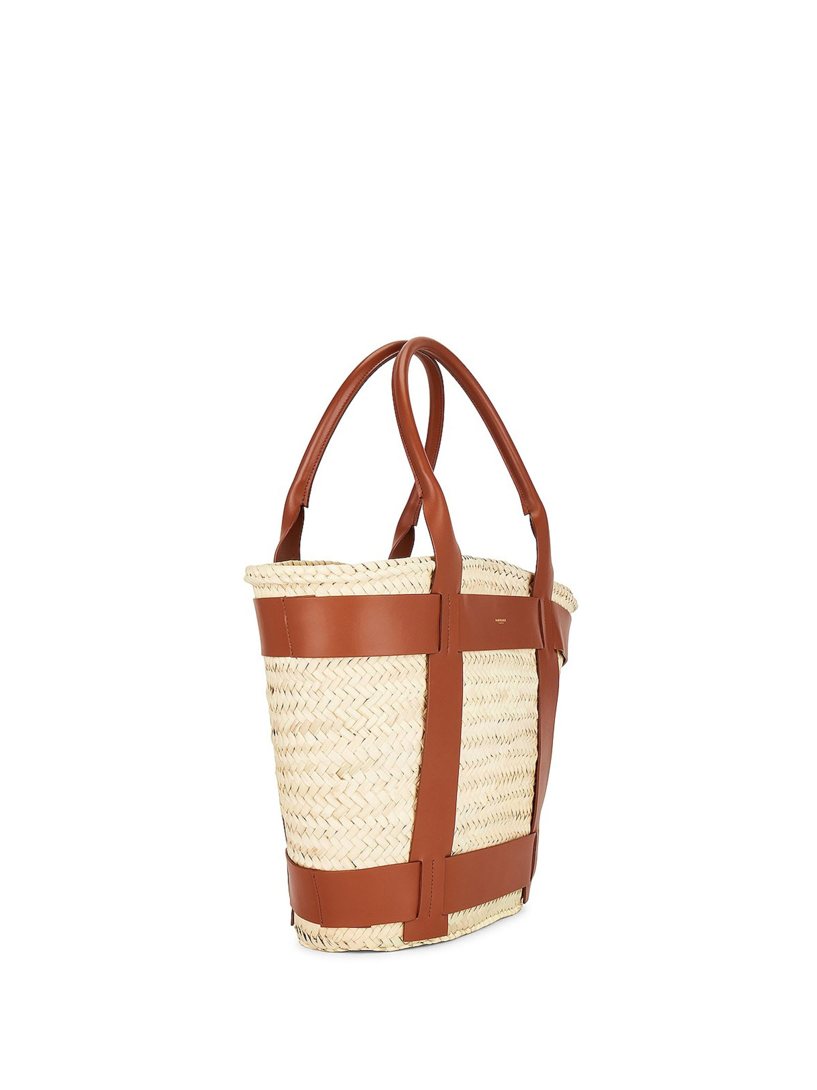 Demellier Maxi Santorini Bag In Raffia And Leather | italist