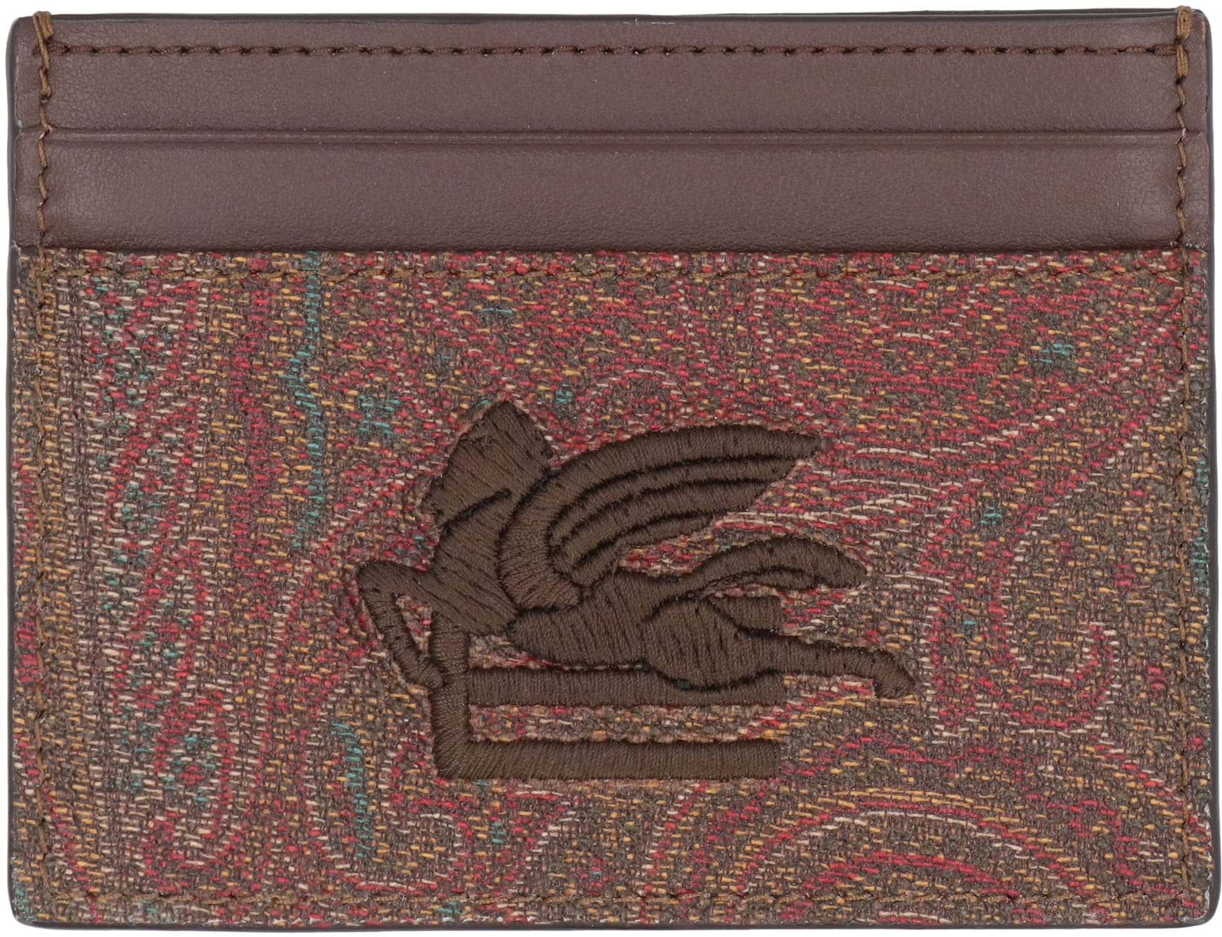 【送料&関税込】Etro Paisley Motif Card Holder Paisley card holder with Pegaso | Men | Red | ETRO