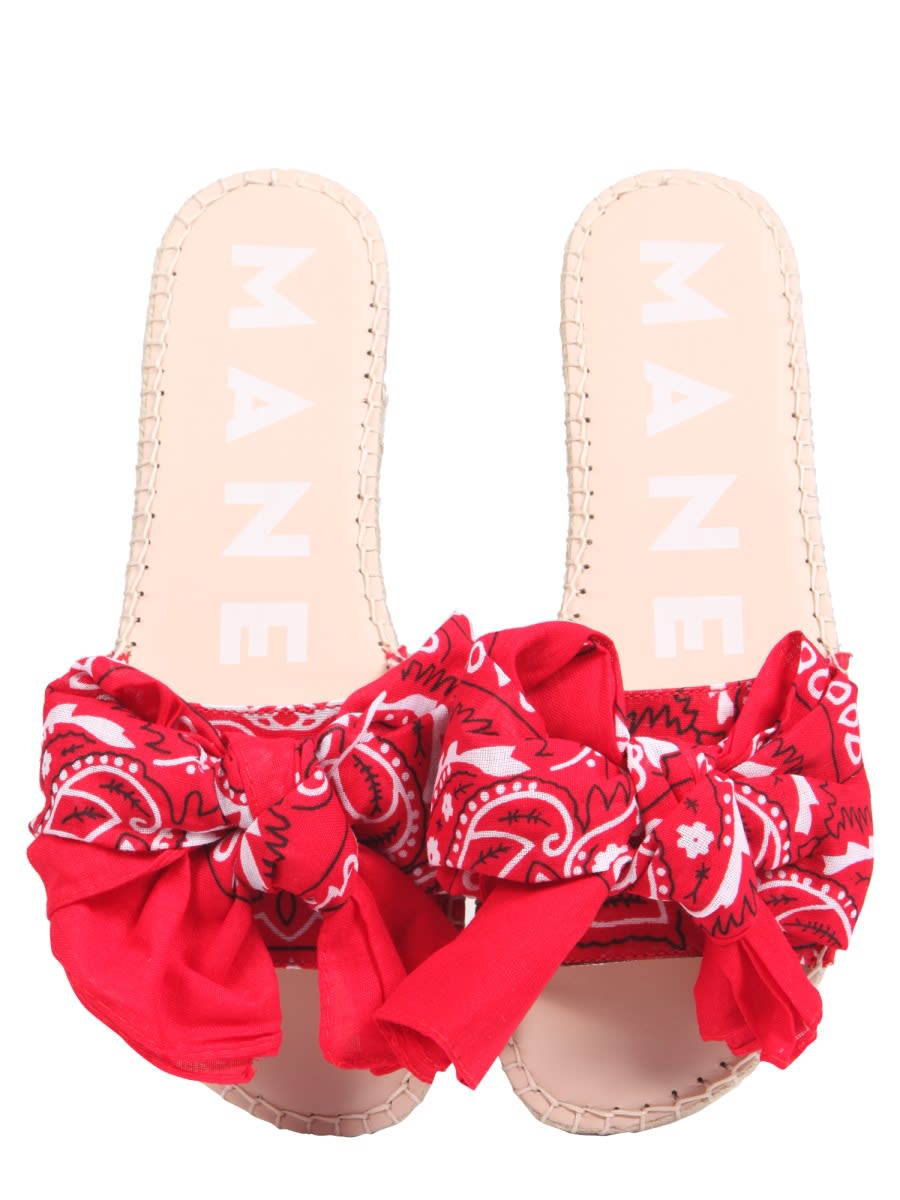 サンダル・ミュール MANEBI LOW SANDALS WITH BANDANA BOW (F9.4J0_BANDANARED) Manebi Low Sandals With Bandana Bow | italist