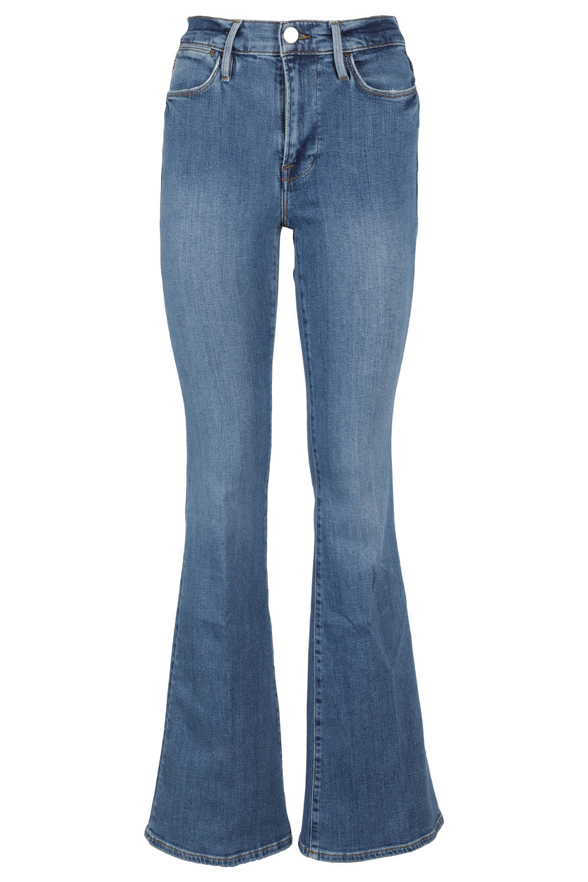 Le Shape high-rise flared jeans in blue - Frame
