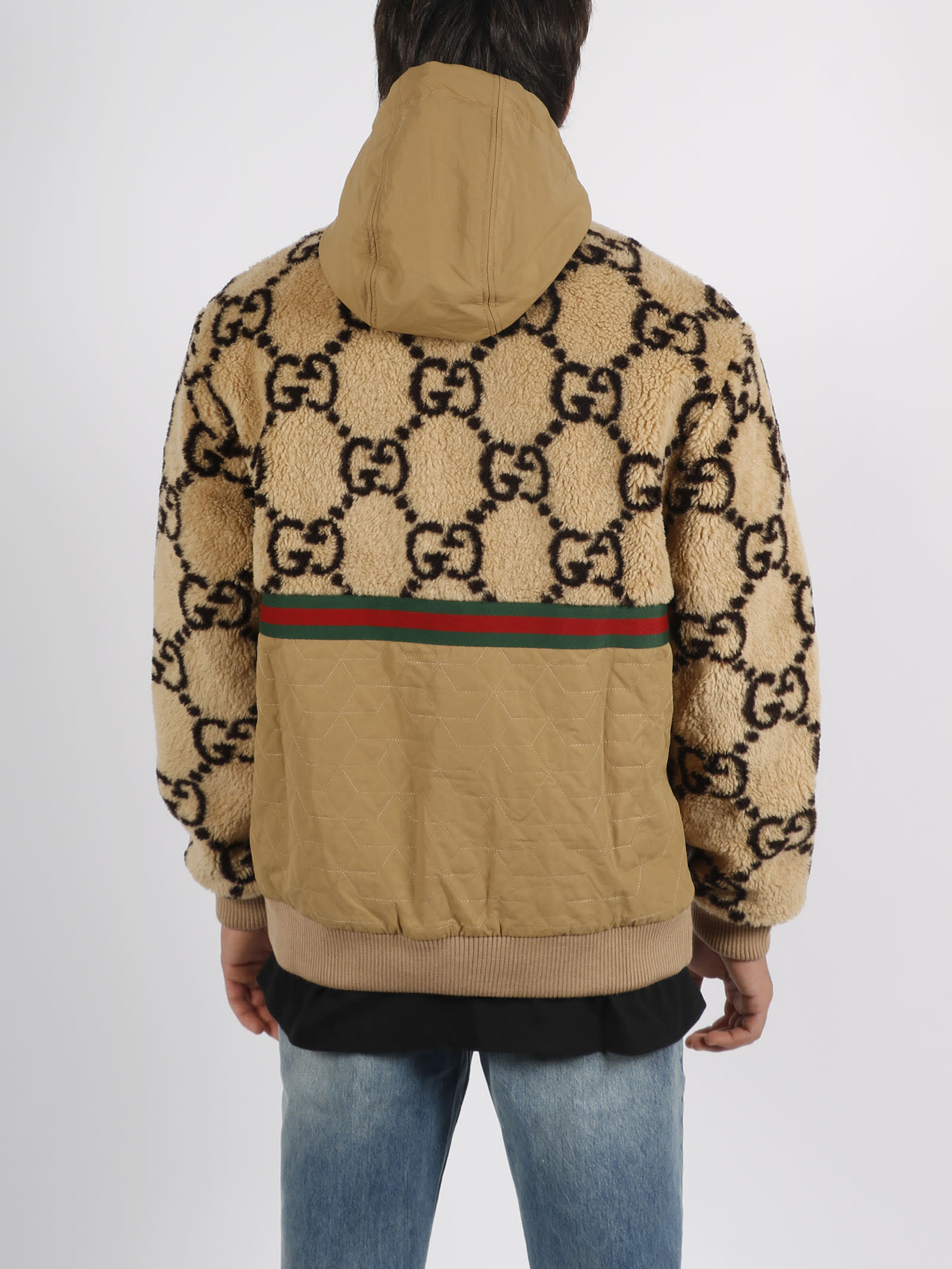 Gucci GG Monogram-Pattern Zip-Up Jacket Brown/Pink Men's - SS23 - US