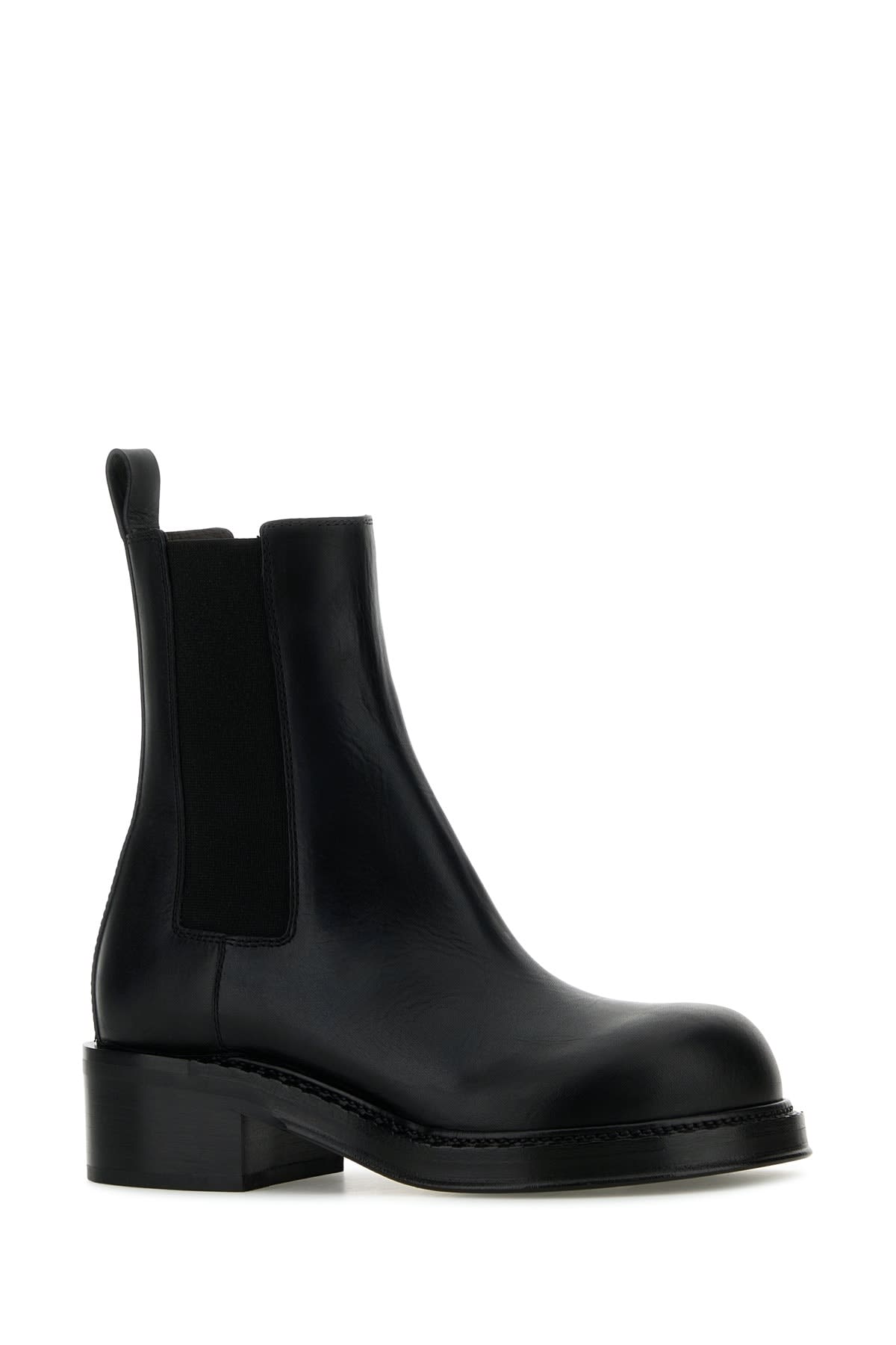 ロングブーツ BOTTEGA VENETA Black Leather Cliff Ankle Boots Bottega Veneta Cliff Ankle Boot in Black | FWRD