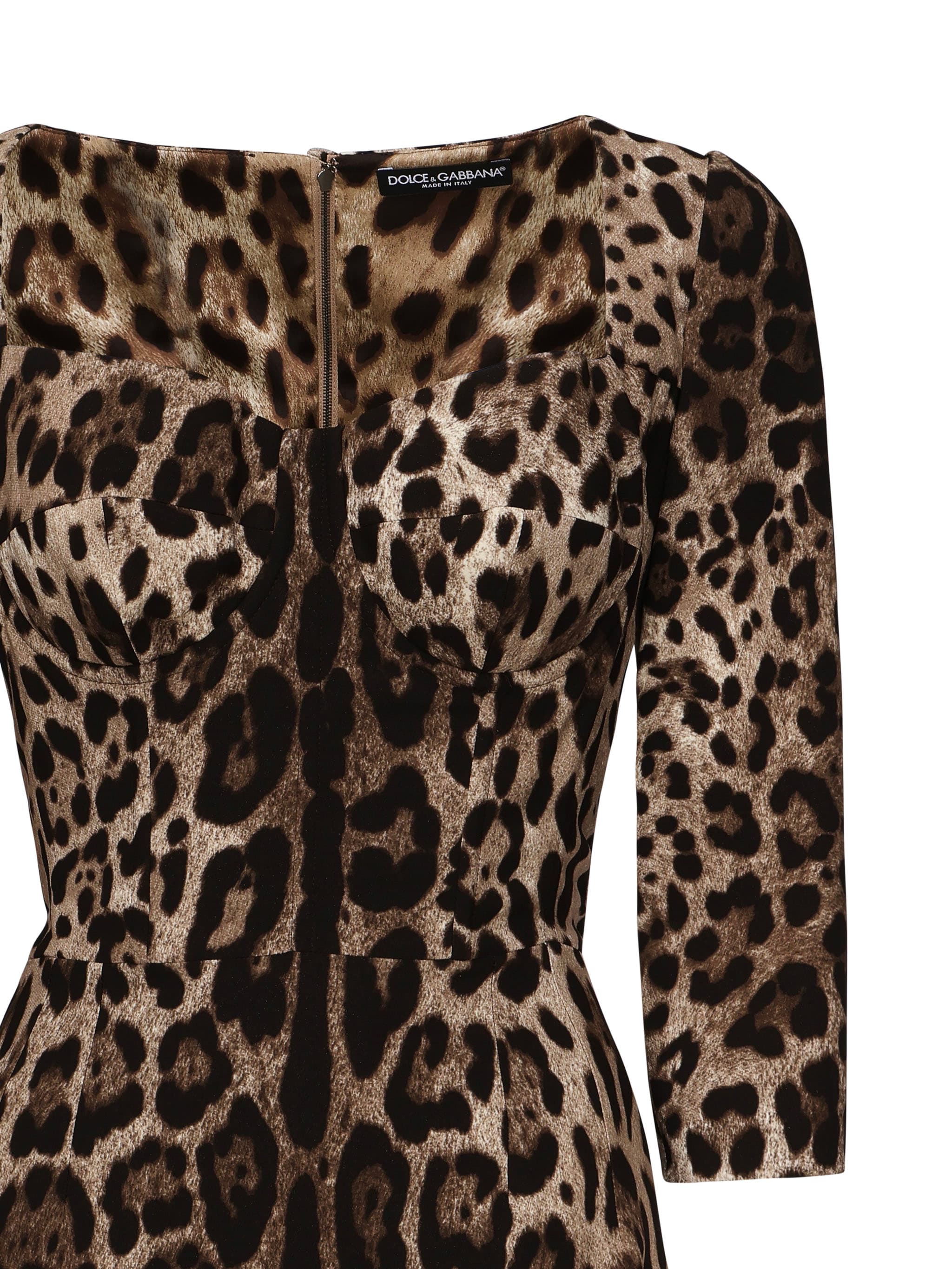 【送料&関税込】Dolce & Gabbana Leo Print Bustier Dress DOLCE SATIN LEOPARD PRINT CORSET DRESS
