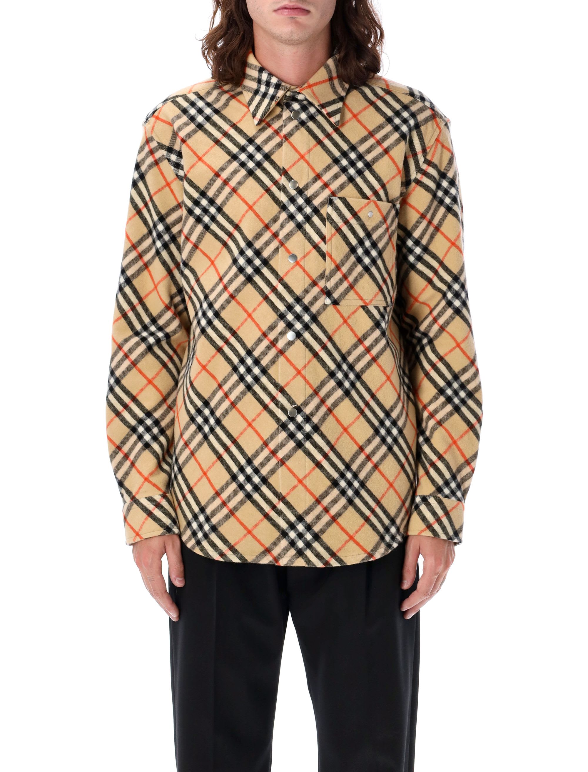 【BURBERRY LONDON】CHECK WOOL TWILL SHIRT BURBERRY - Check wool shirt | Leam Roma - Luxury Shopping Online