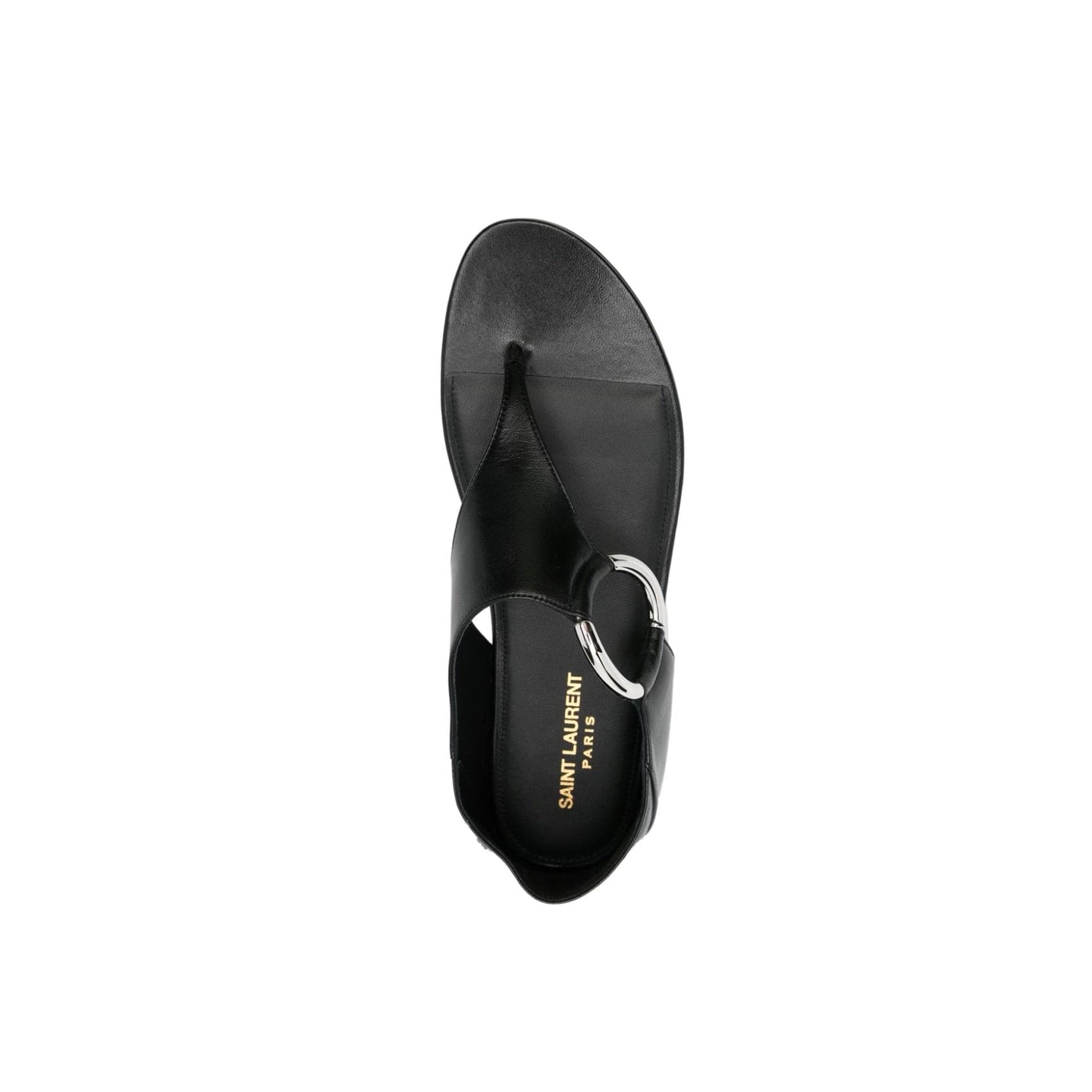 【送料&関税込】Saint Laurent Ring Leather Flat Sandals Saint Laurent Ring Leather Flat Sandals | italist