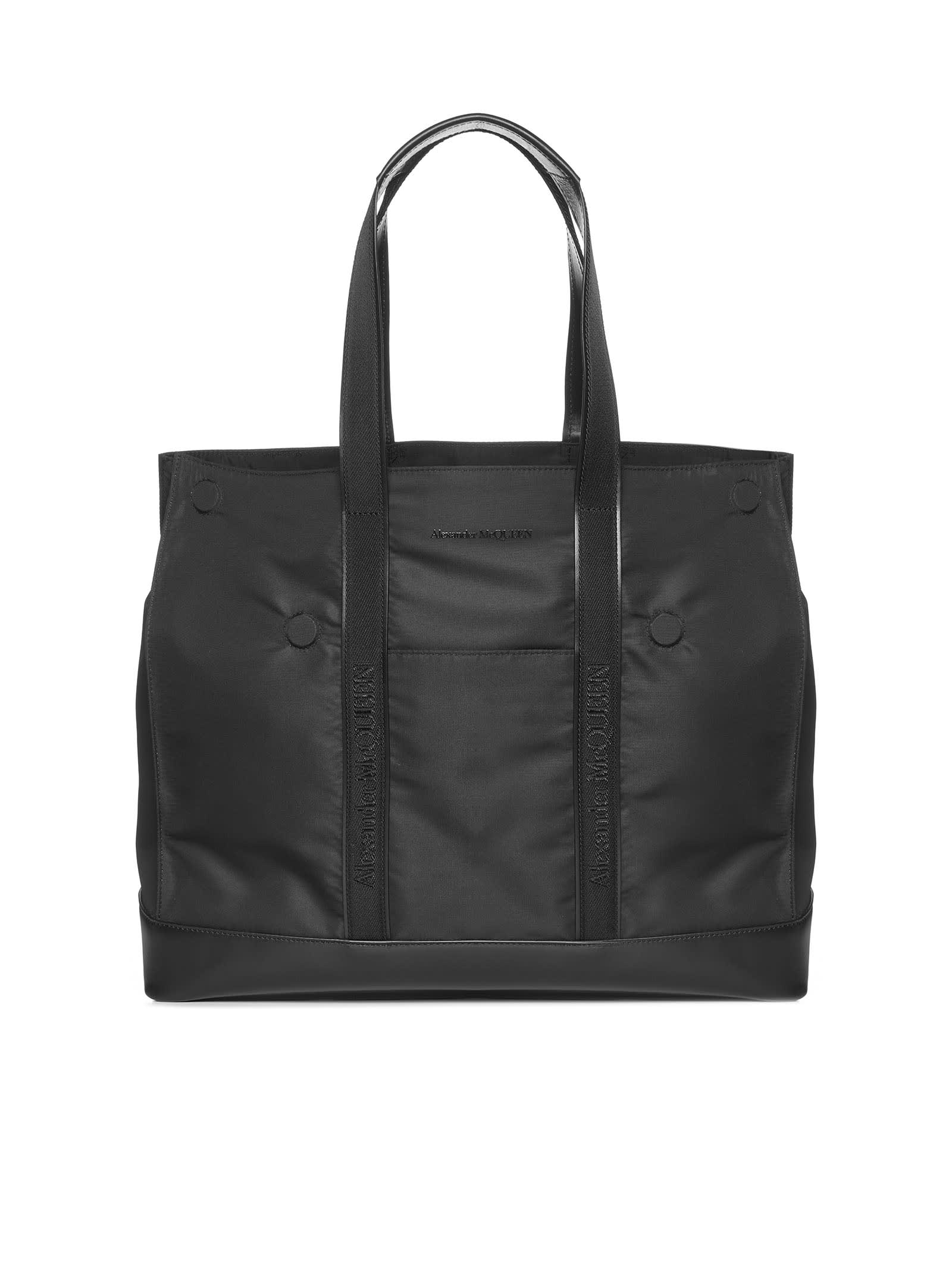 Alexander McQueen Black Fabric Shopping Bag | italist