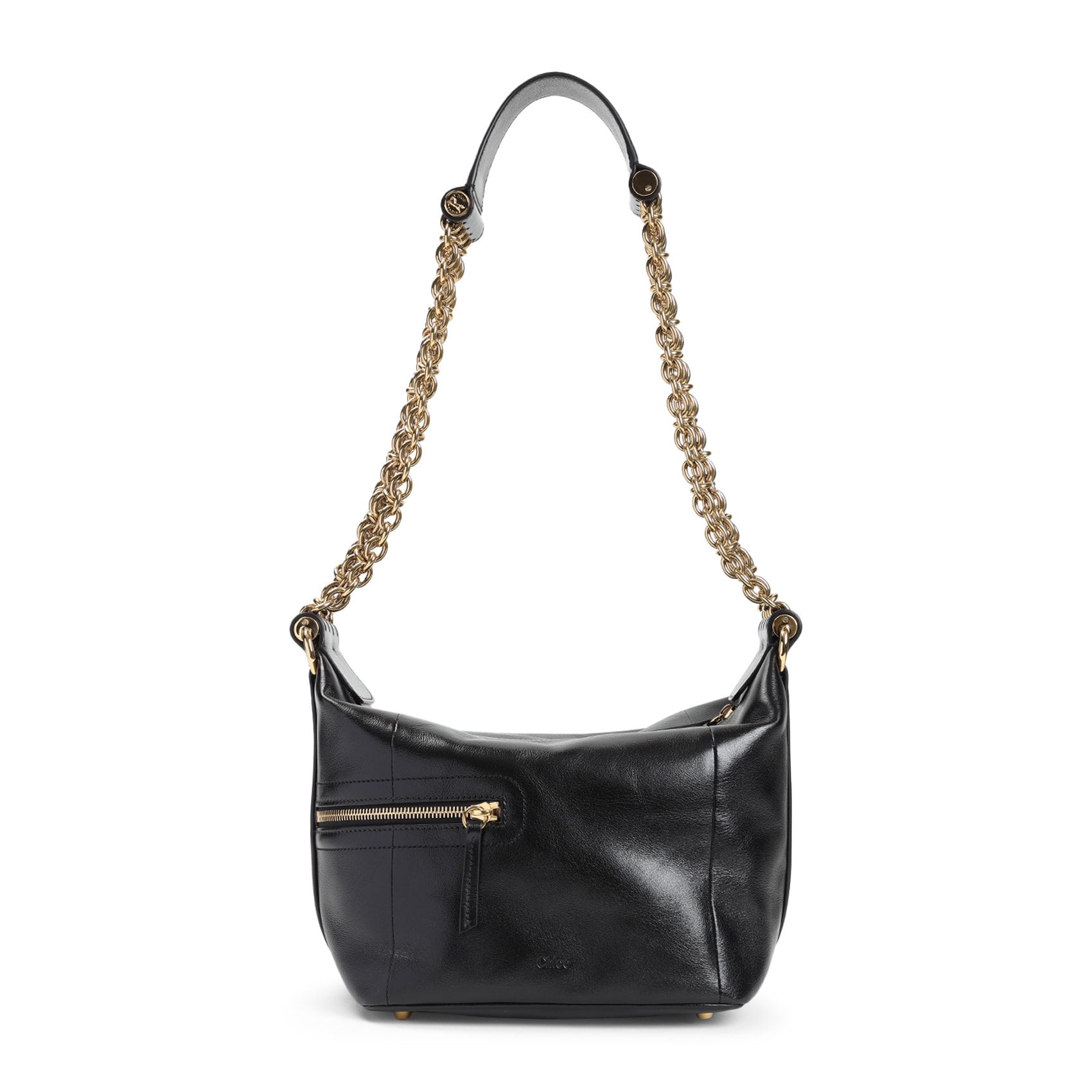 ショルダーバッグ・ポシェット Chloe Black Buffalo Leather Camera Chain Shoulder Bag Camera Chain leather shoulder bag in black - Chloe | Mytheresa