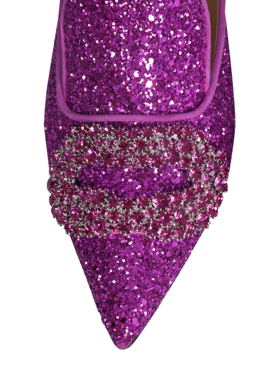 サンダル・ミュール Giannico FW21 DAPHNE PUMPS (GI0003.90CP_05448057) Giannico Ladies Ruby Red Daphne Glittered High-heel Mules
