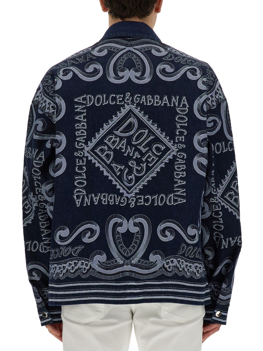 ジャケットその他 Dolce & Gabbana NAVY PRINT CARDIGAN (G9AUMD_G8KM5S9001) Dolce & Gabbana Navy Print Cardigan | italist