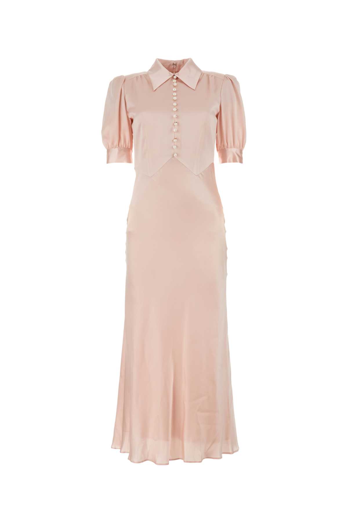 pastel pink satin dress