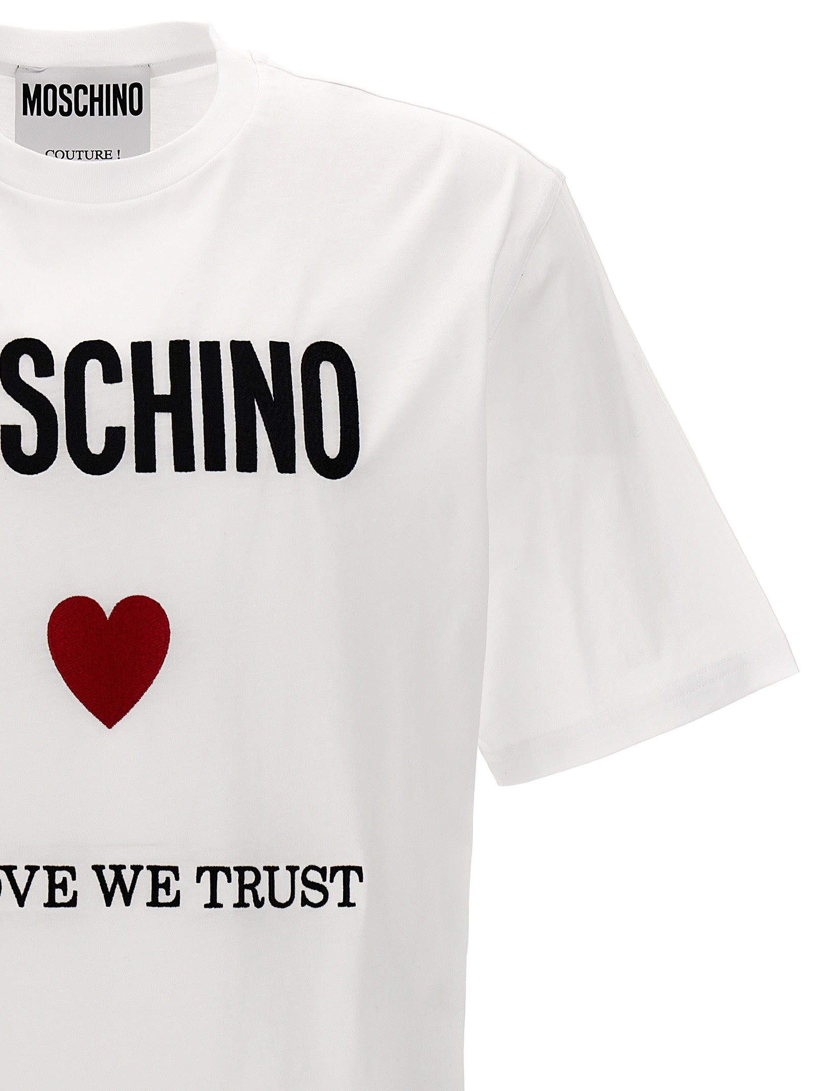 【送料&関税込】Moschino In Love We Trust T-shirt Black 'In Love We Trust' T-Shirt by Moschino on Sale