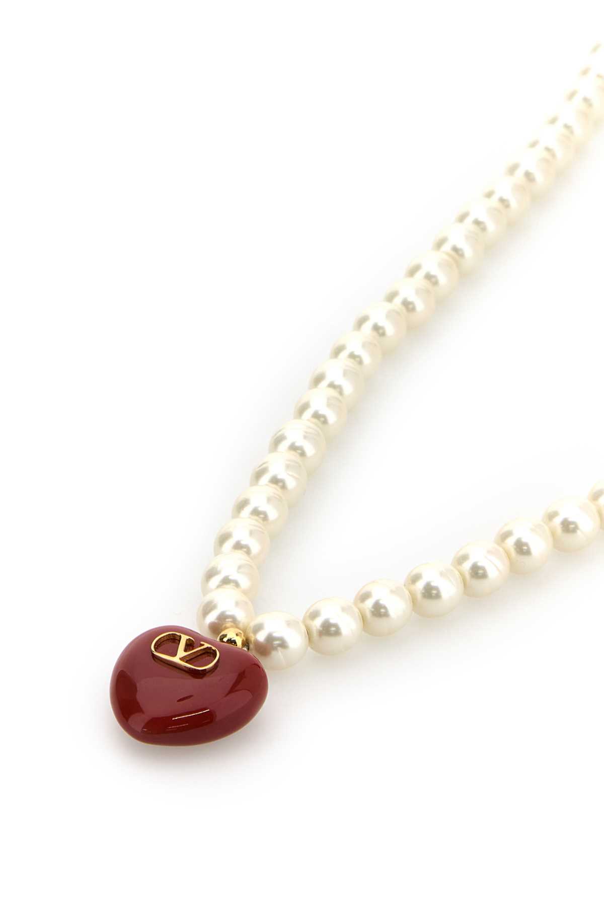 ネックレス・ペンダント Valentino Garavani Ivory Pearls Coeur  Necklace Valentino Garavani Ivory Pearls Coeur Royal Necklace