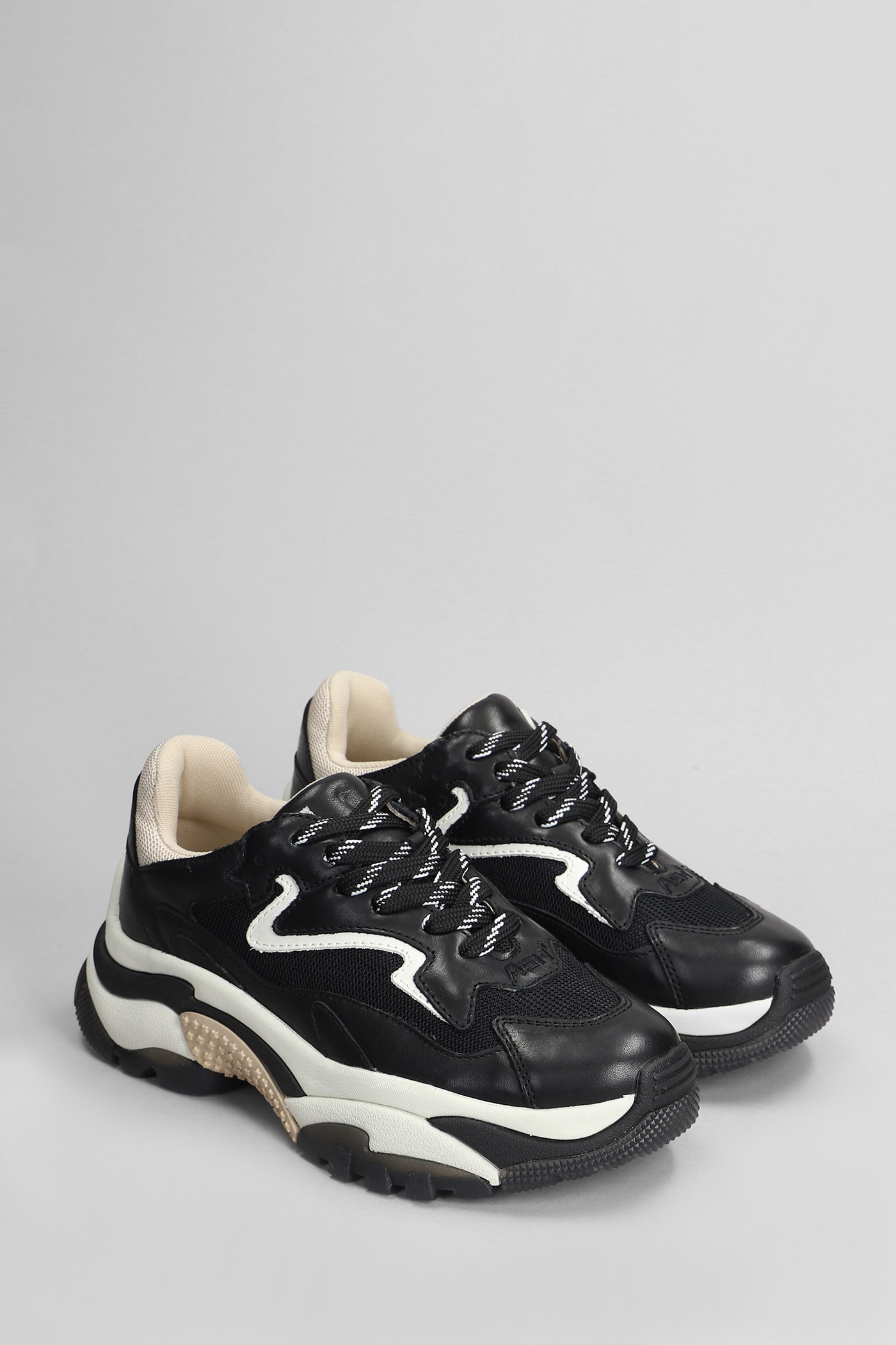 Ash Addict Sneakers In Black Leather And Fabric | italist