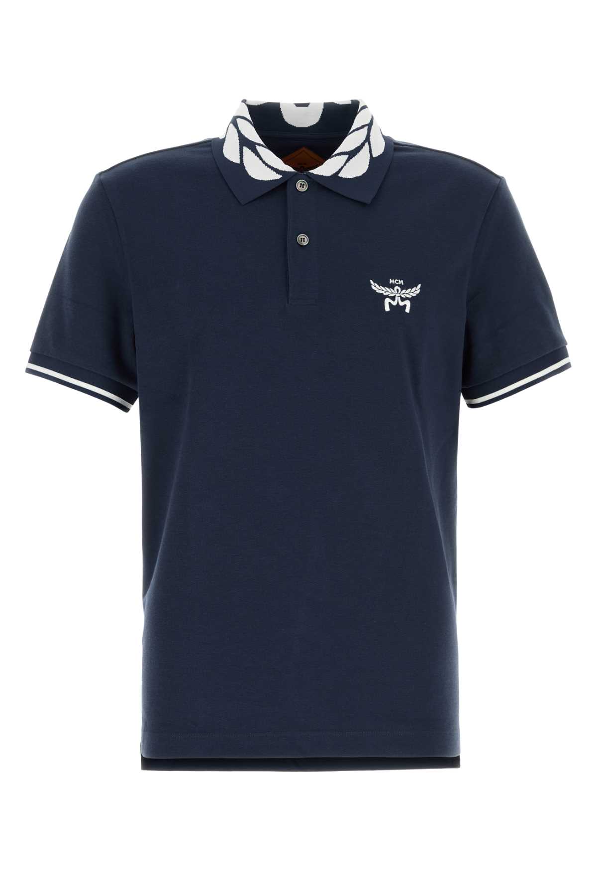 MCM Navy Blue Stretch Piquet Polo Shirt | italist