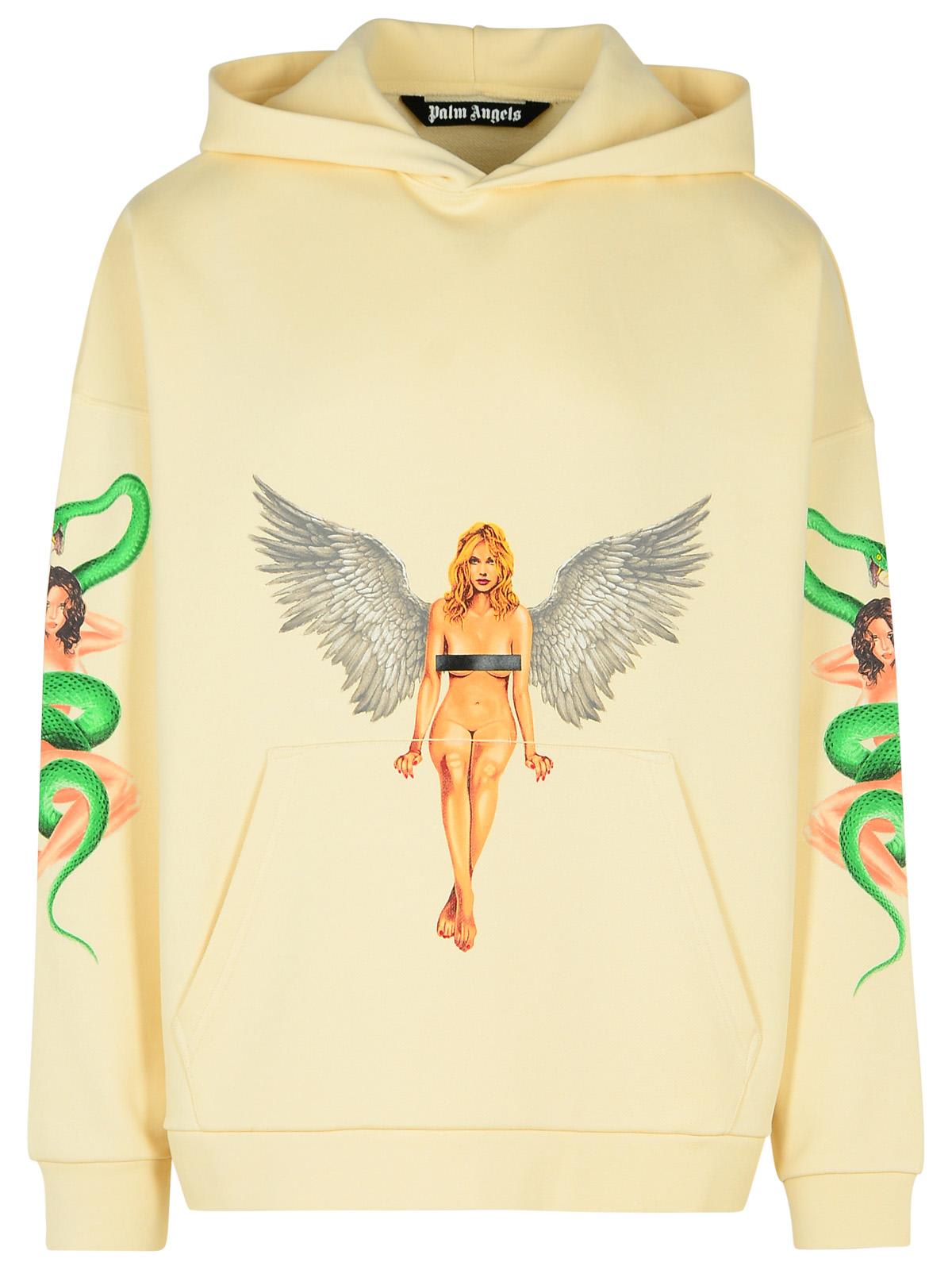 パーカー・フーディ Palm Angels Ivory Pin-Up Hoodie PIN UP HOODY in IVORY - BLACK for Men | Palm Angels®
