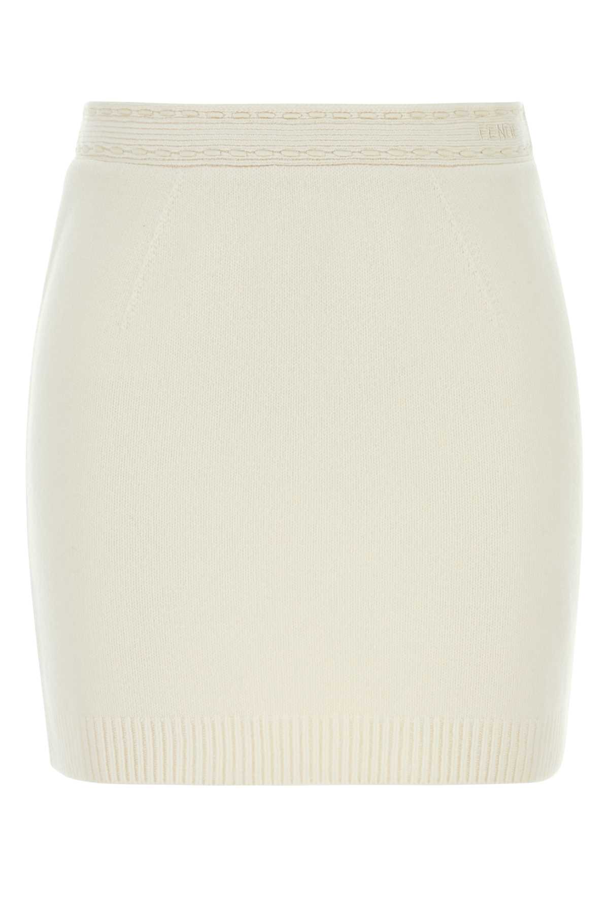 【送料&関税込】Fendi White Cashmere Blend Mini Skirt Fendi White Cashmere Blend Mini Skirt | italist