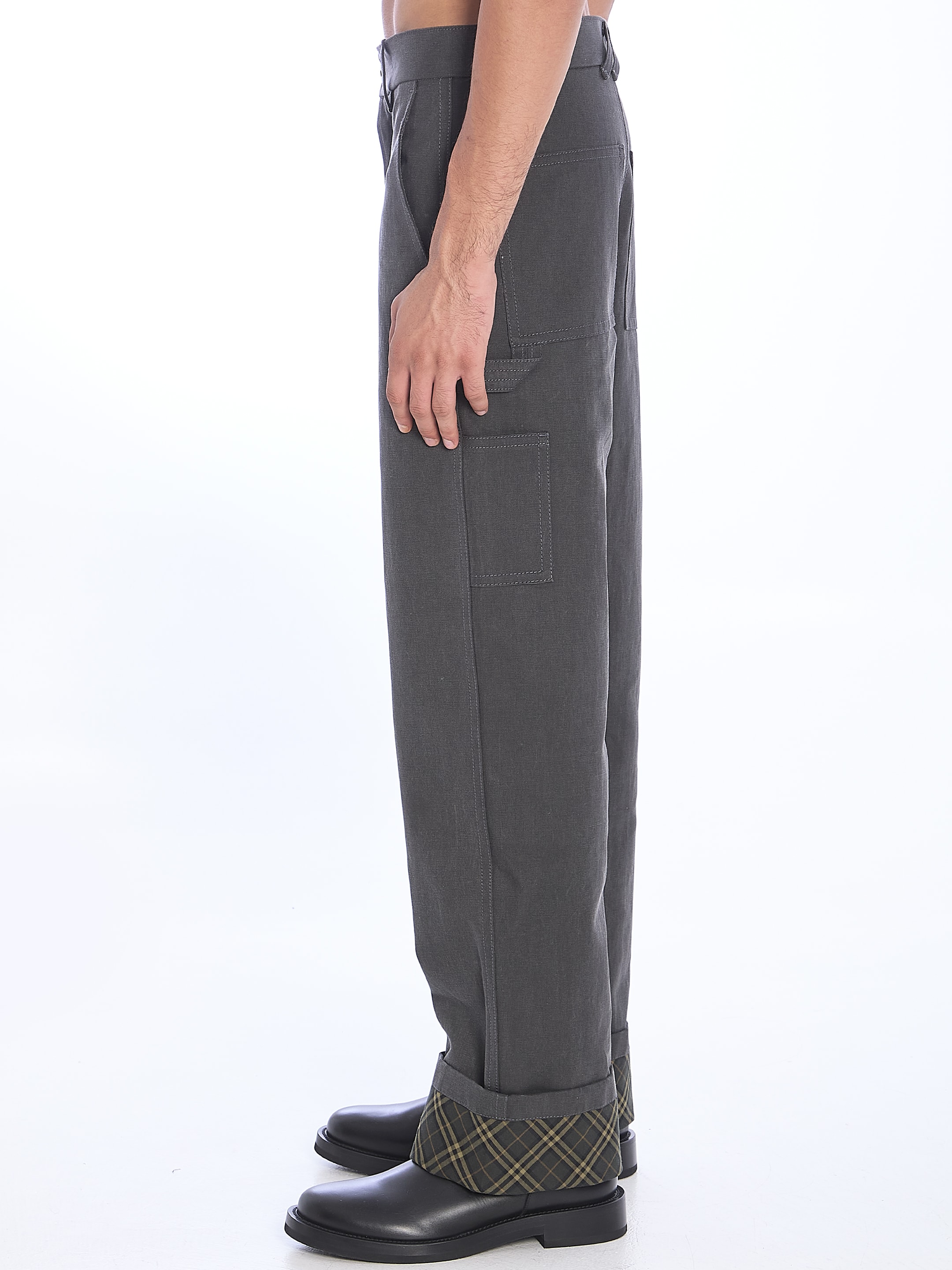 パンツ Burberry FW25 Trousers (8110727) Burberry Men's Pull-On Check Trousers | Neiman Marcus