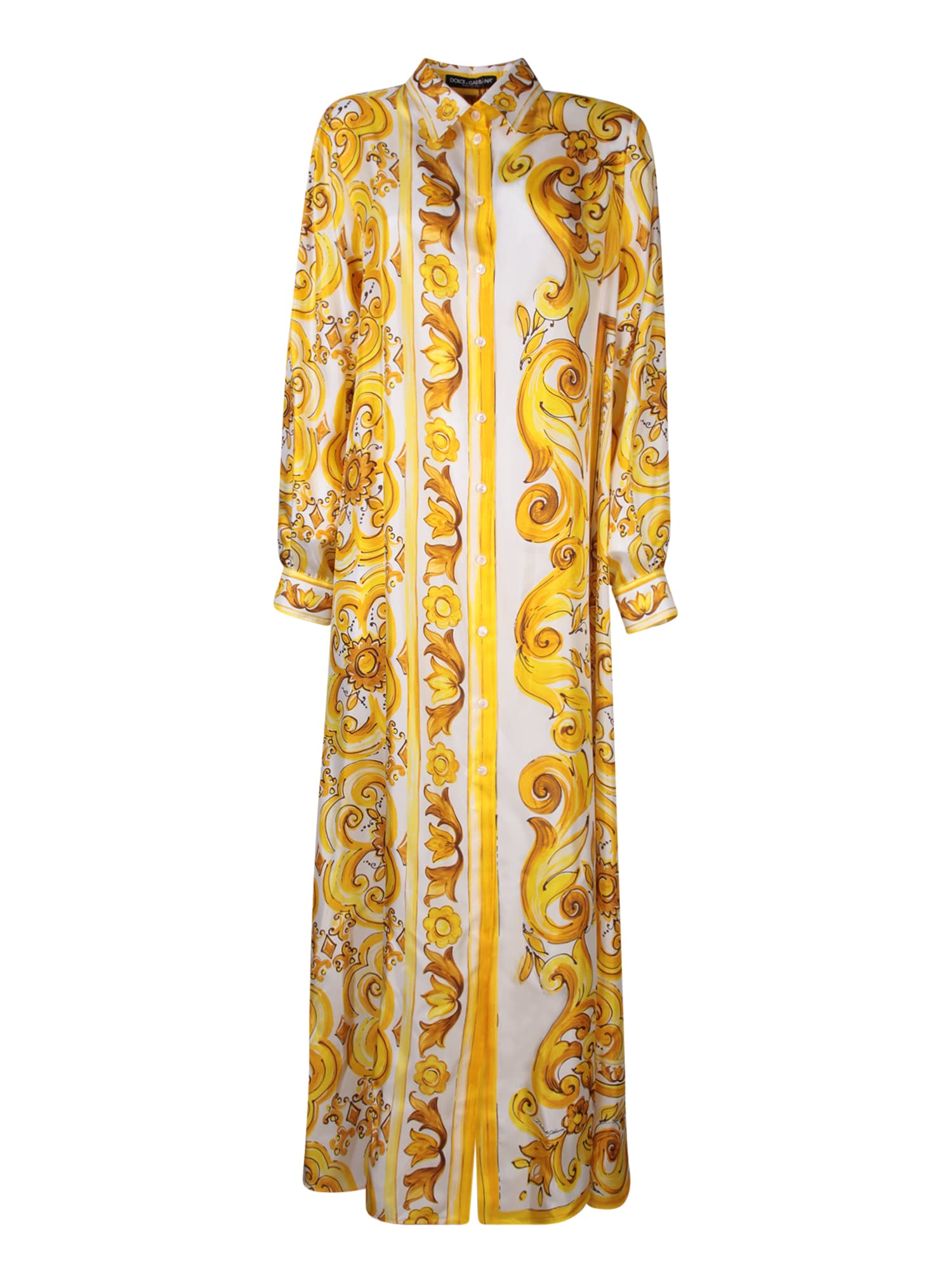 yellow maiolica long dress