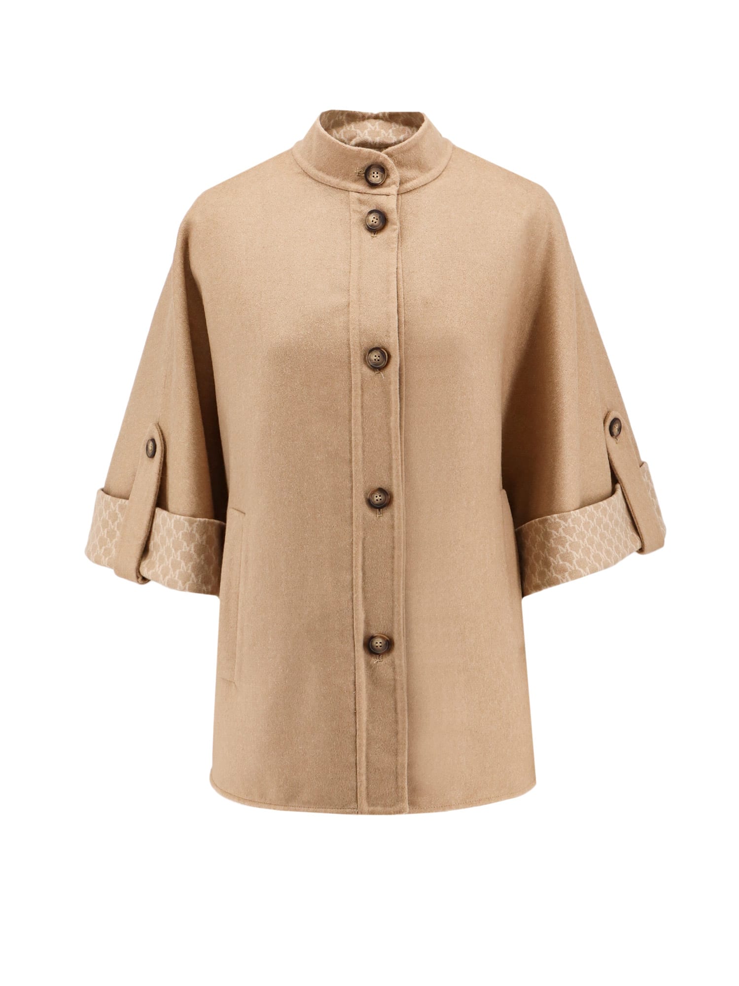 【送料&関税込】Max Mara Virgin Wool And Cashmere Cape Wih P Max Mara Virgin Wool And Cashmere Cape Wih Pockets On The