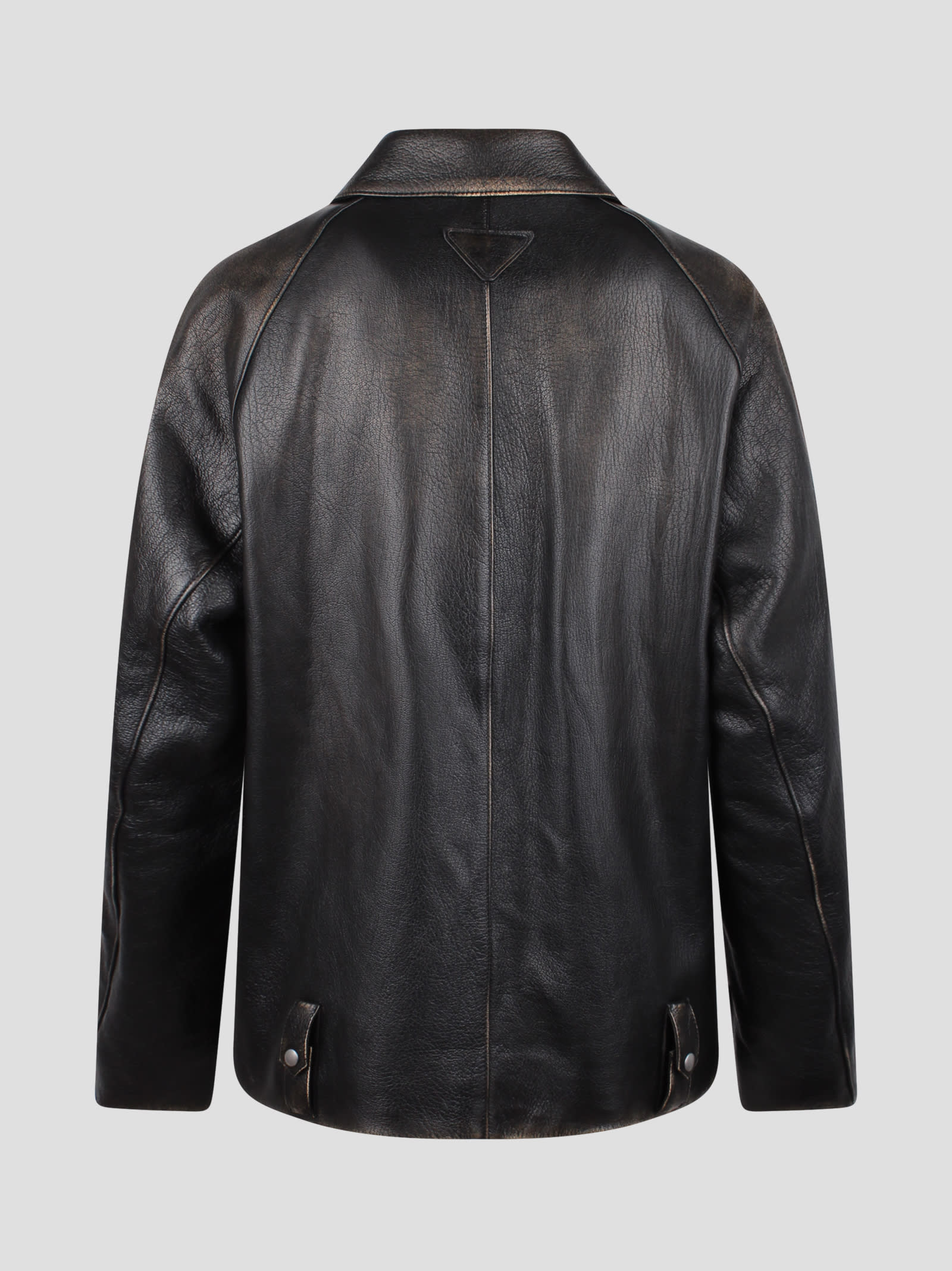 Prada Leather Jacket With Belt | italist