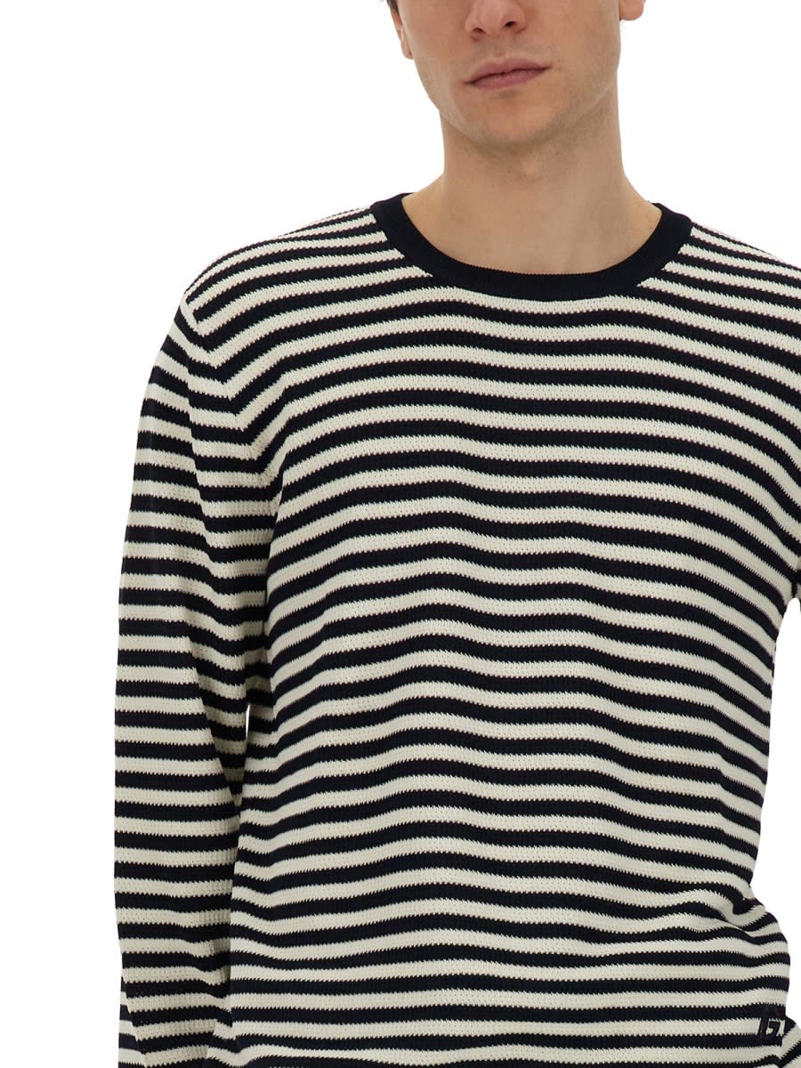 Tシャツ・カットソー DOLCE & GABBANA JERSEY STRIPE PATTERN T-SHIRT Dolce & Gabbana stripe-print Cotton T-shirt | Blue | FARFETCH JO