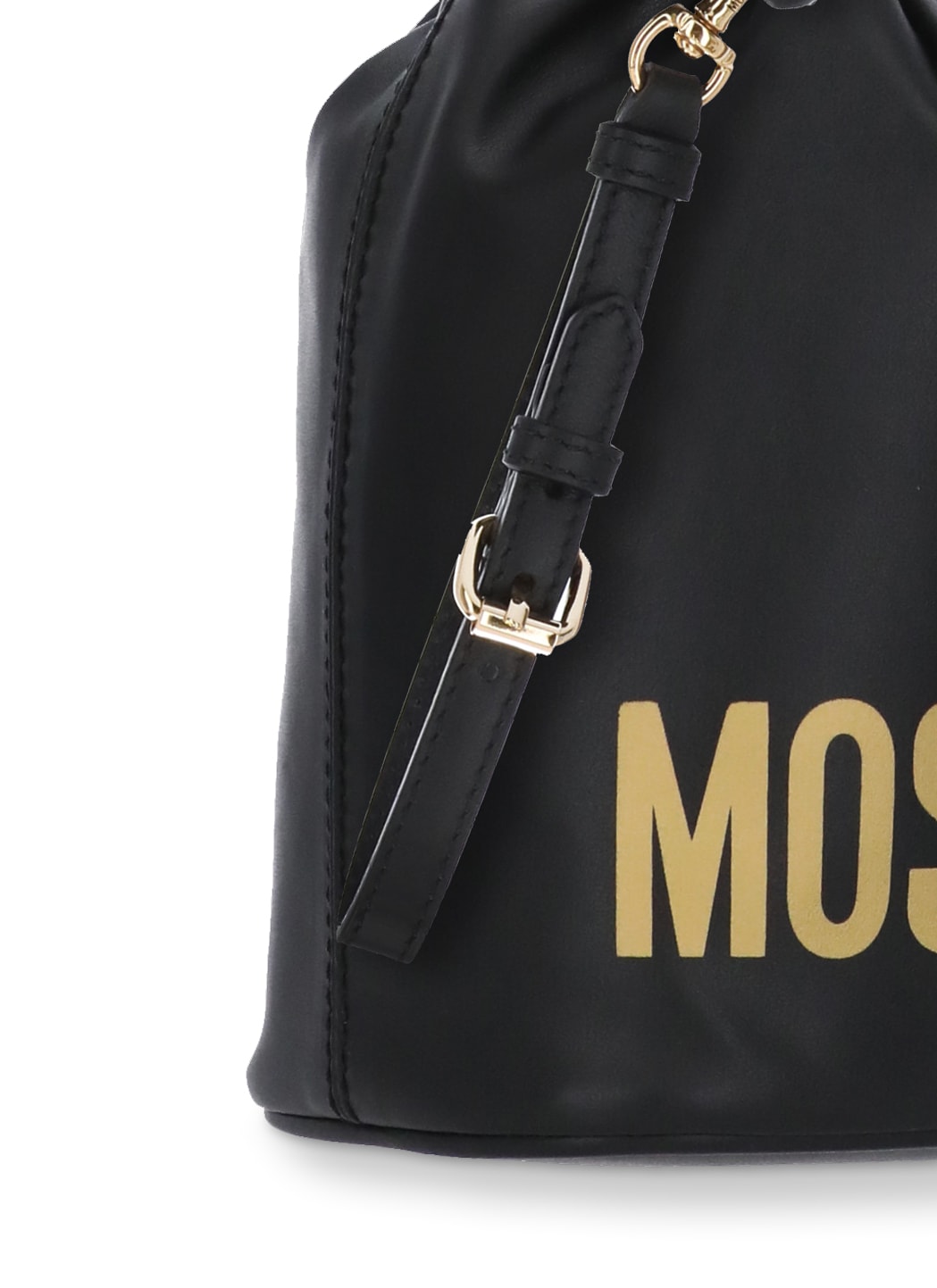 Moschino logo-print Drawstring Bucket Bag - Blue